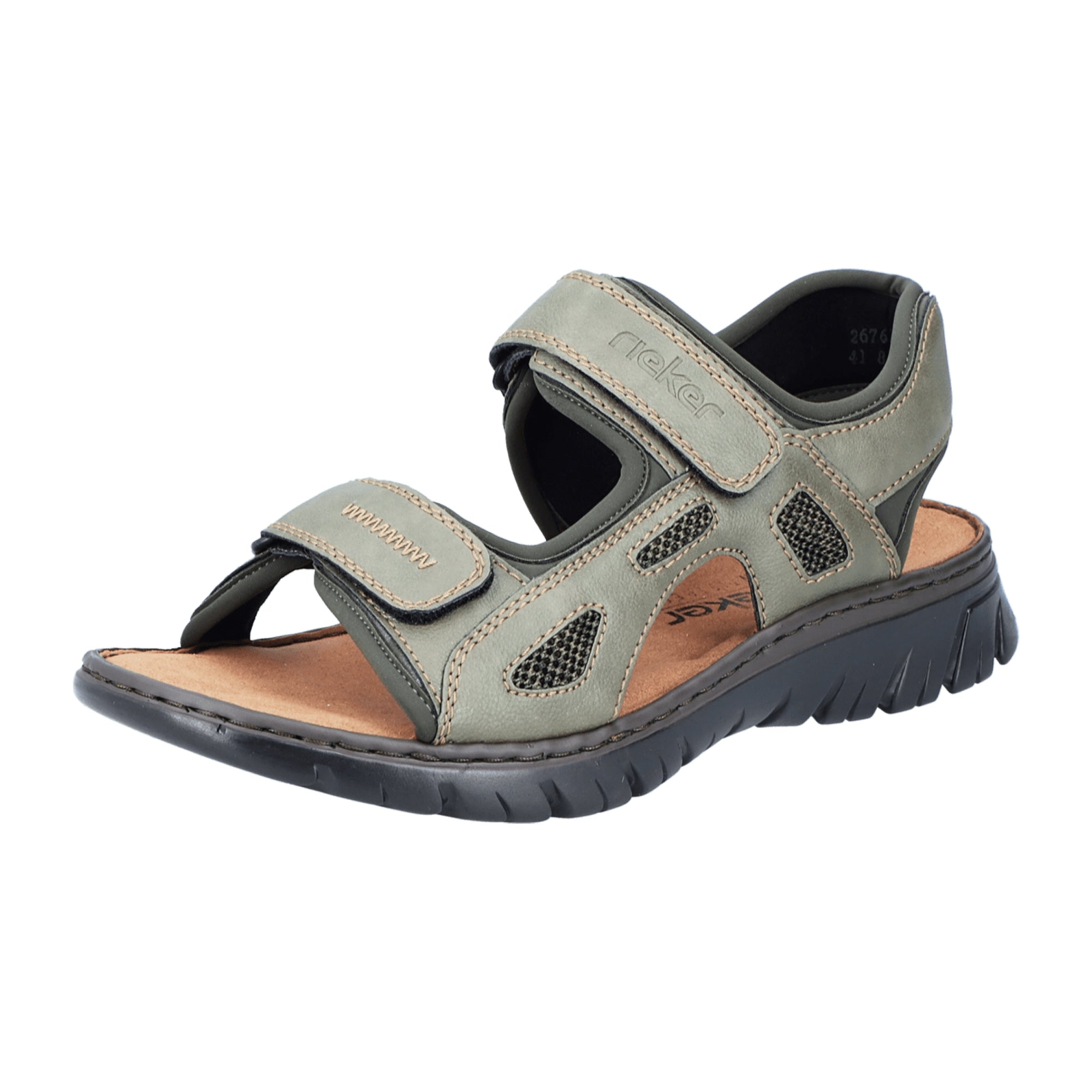 Rieker Green Men's Shoes Gray Synthetic Leather with Velcro Closure