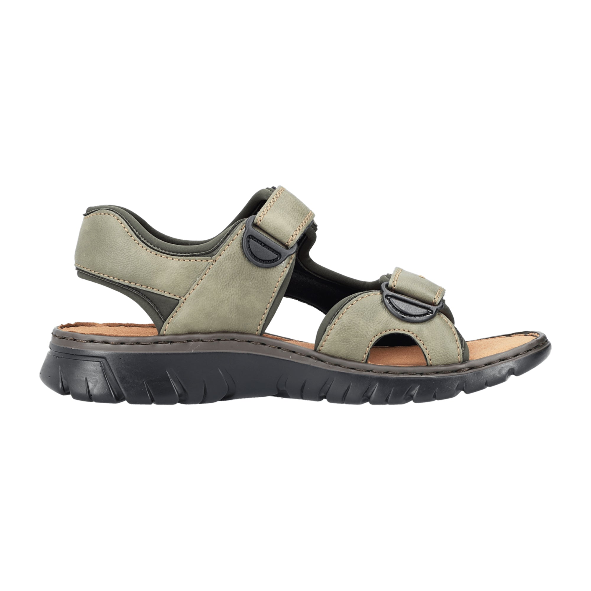 Rieker Green Men's Shoes Gray Synthetic Leather with Velcro Closure