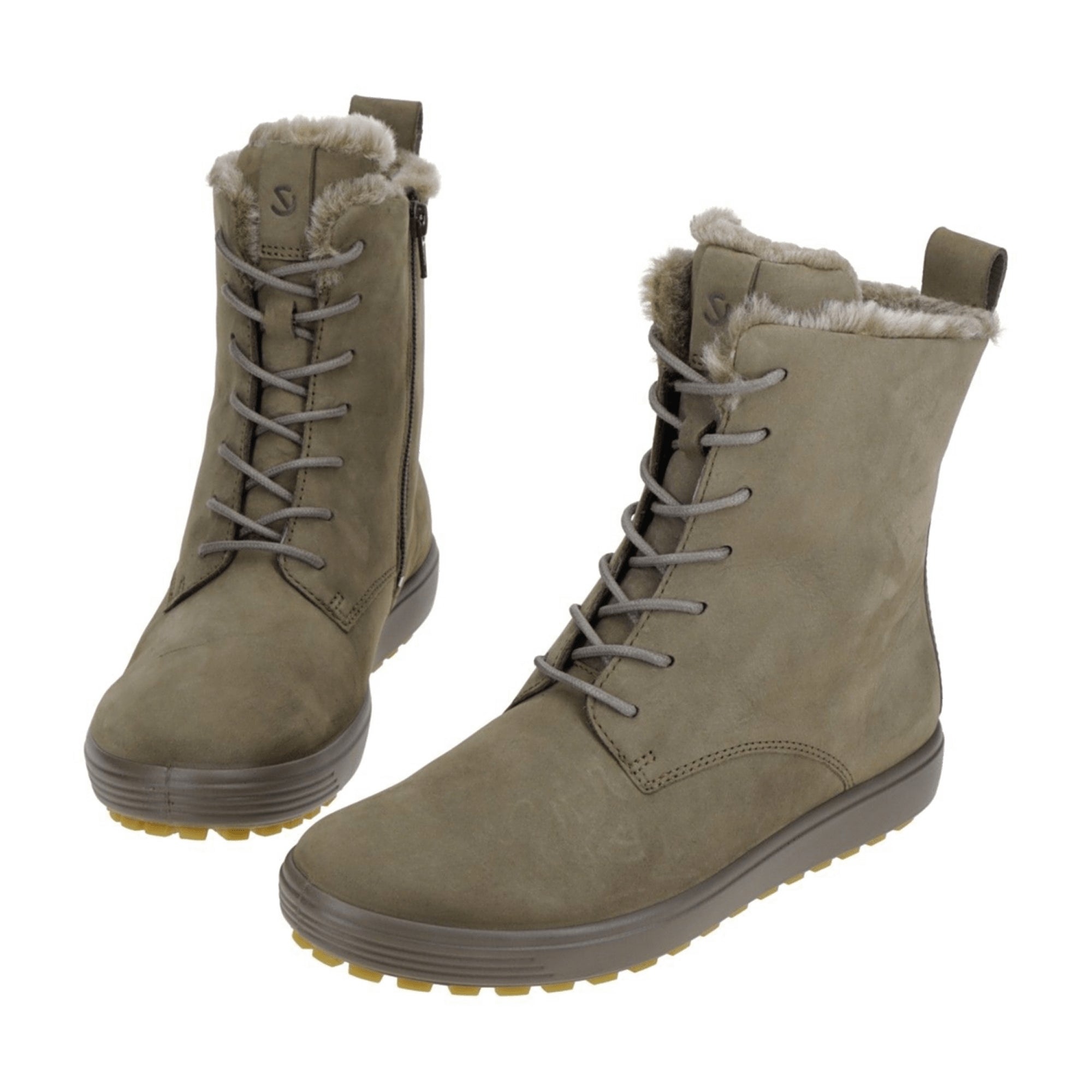 Ecco SOFT Tred Women's Boots Warm Lined, Taupe Brown, Durable Wint