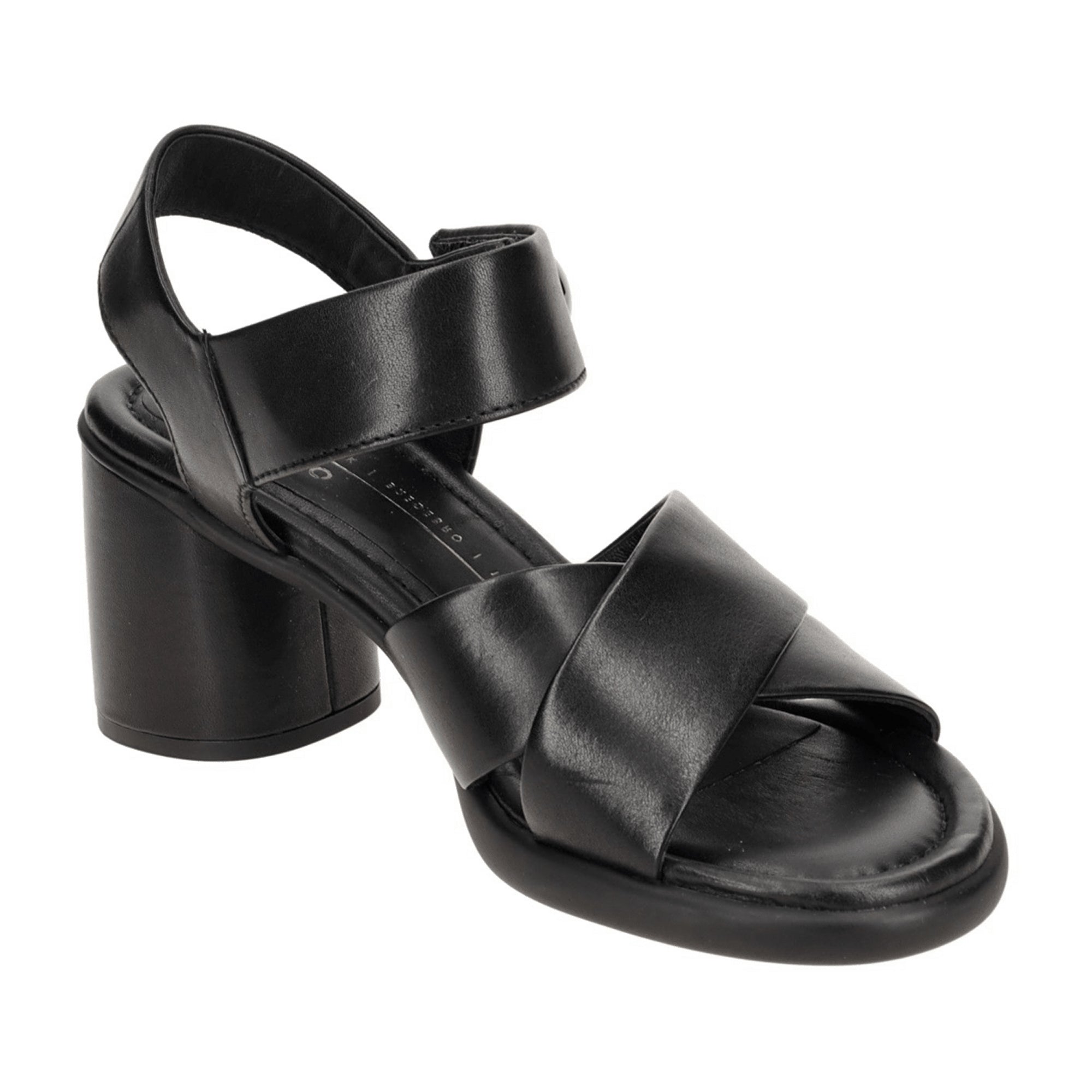 Ecco Sculpted Women's Strappy Sandals - Elegant Black Leather, Model 222893