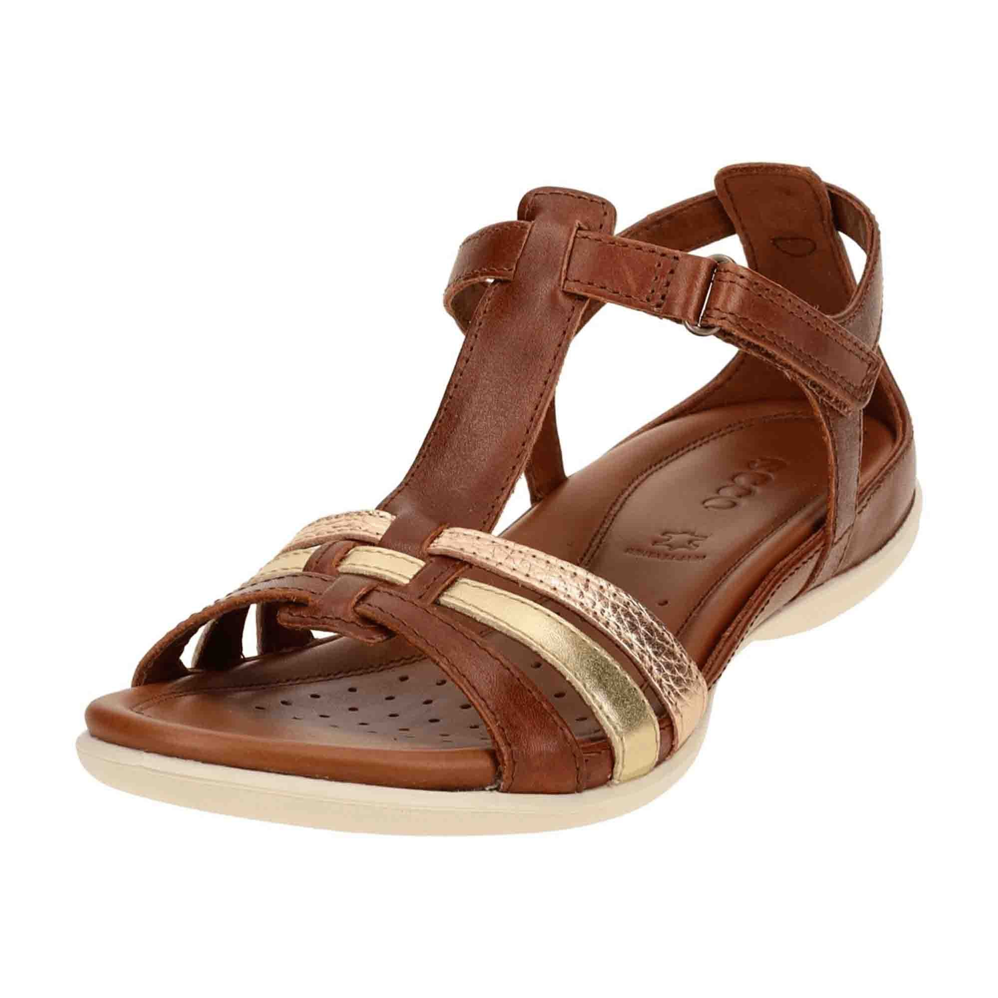 Ecco Women's Flash T-Strap Sandals in Mink Brown - Stylish & Durable