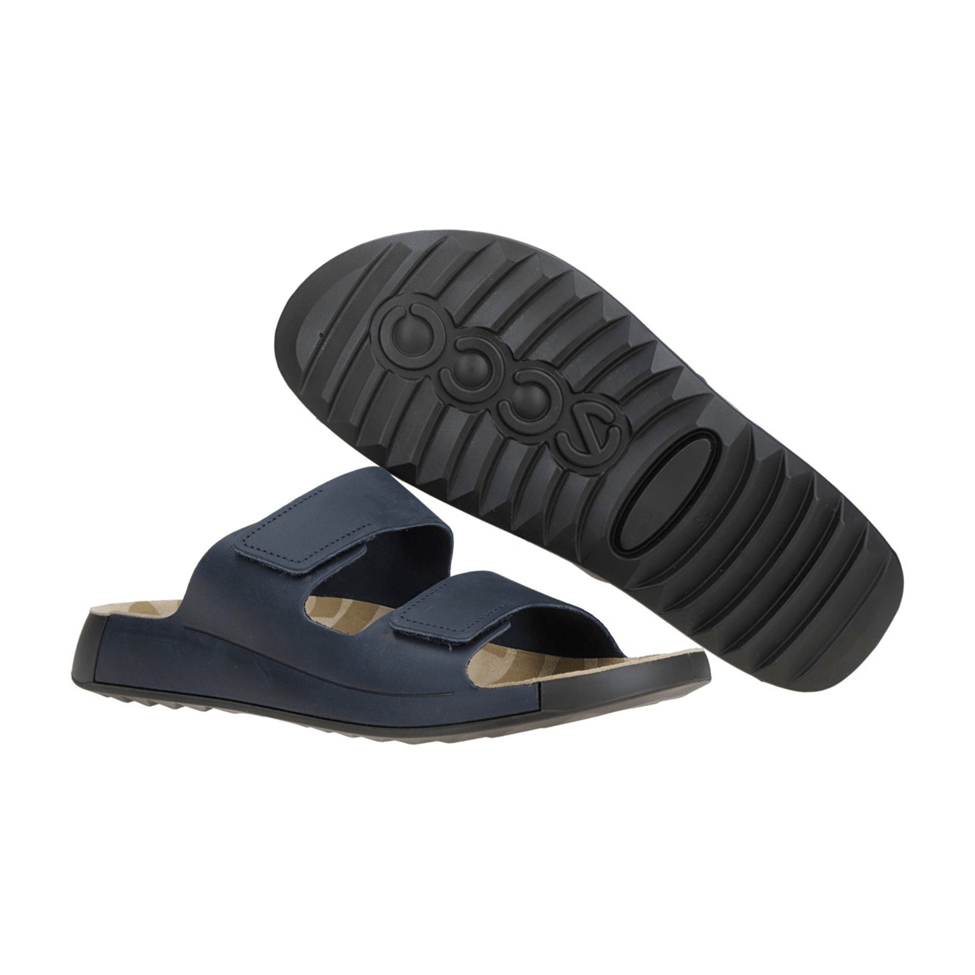 Ecco Cozmo Men's Slides - Dark Navy with Velcro Strap for Women, Stylish and Durable, Blue