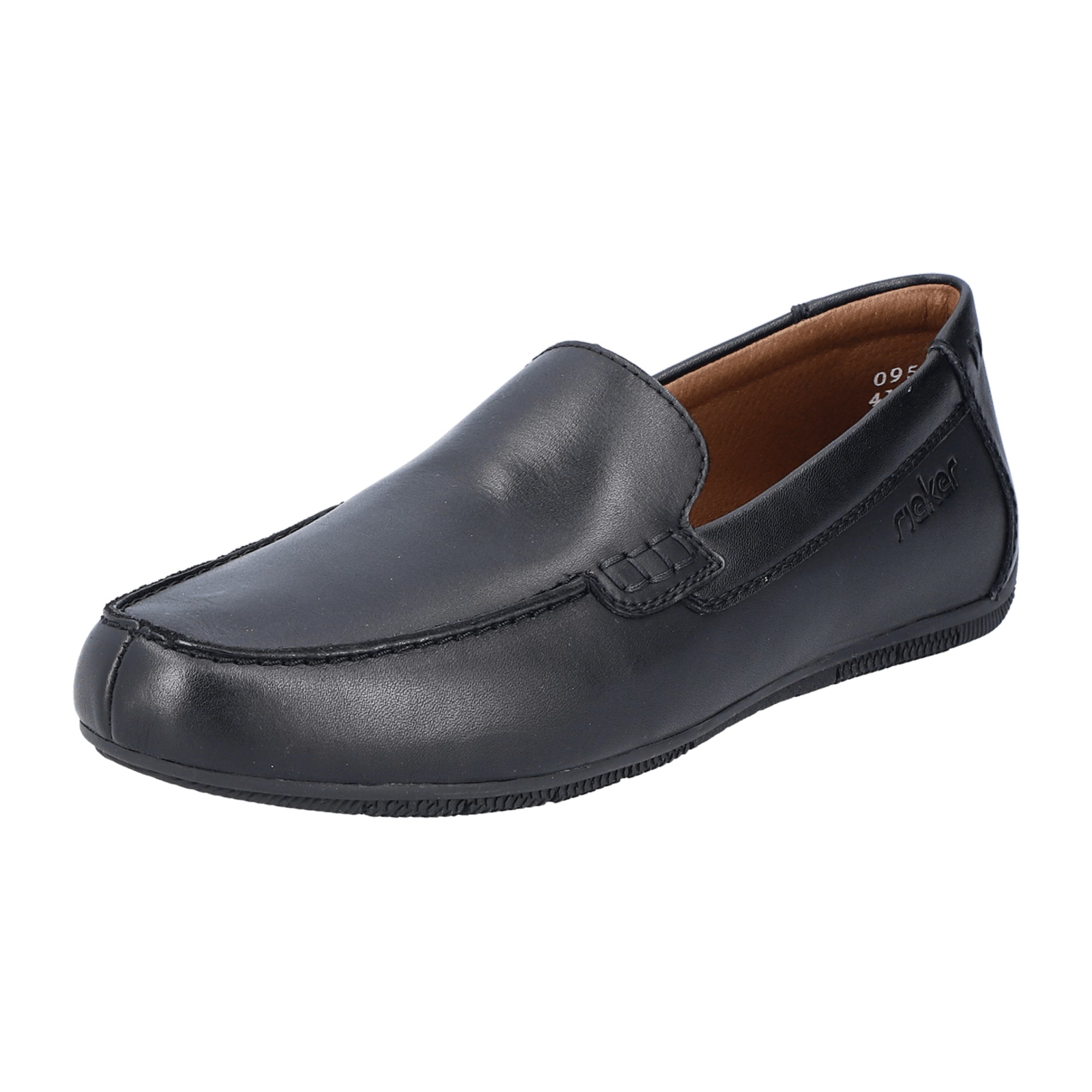Rieker Men's Black Slip-On Leather Shoes Comfortable Lightweight Flexible Sole