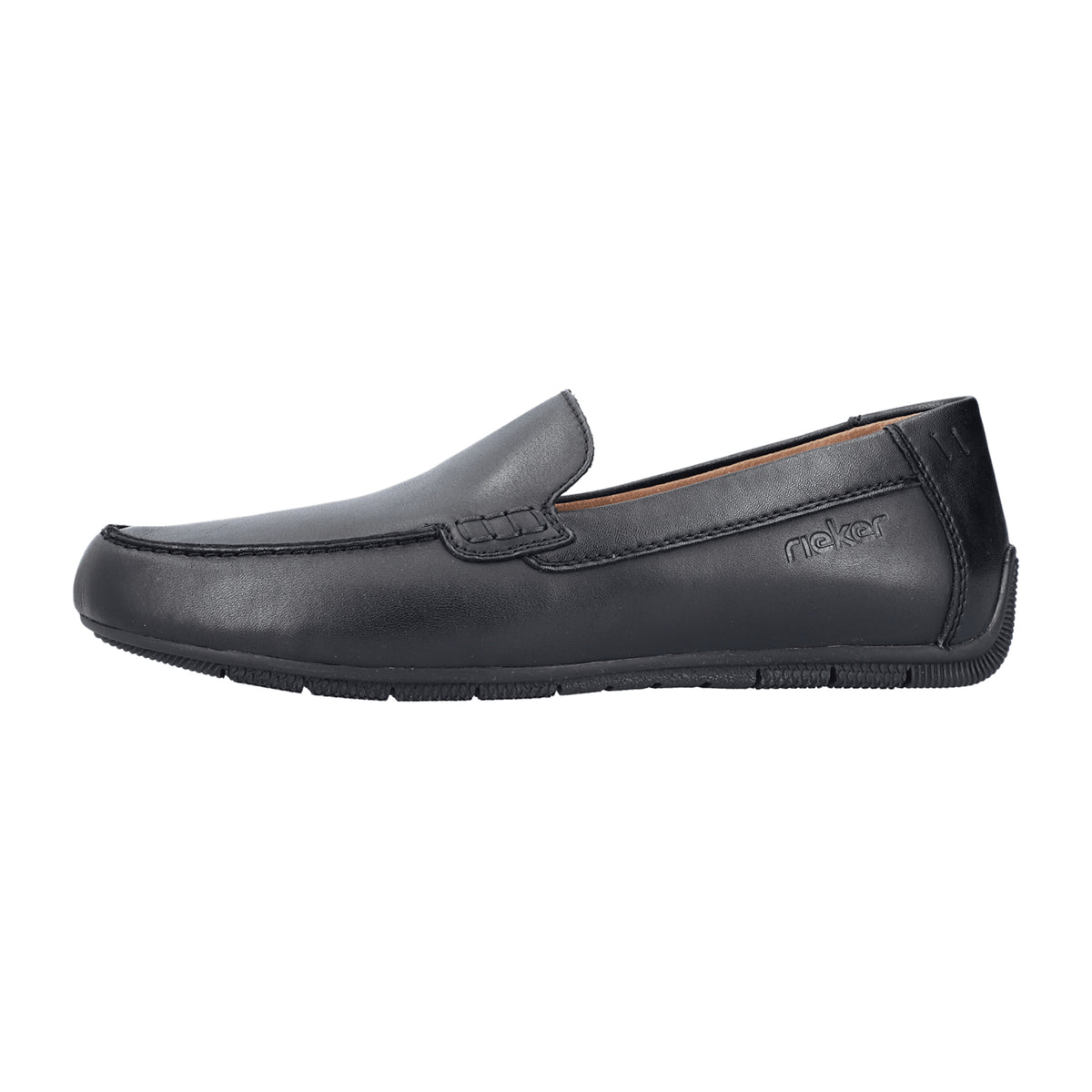 Rieker Men's Black Slip-On Leather Shoes Comfortable Lightweight Flexible Sole