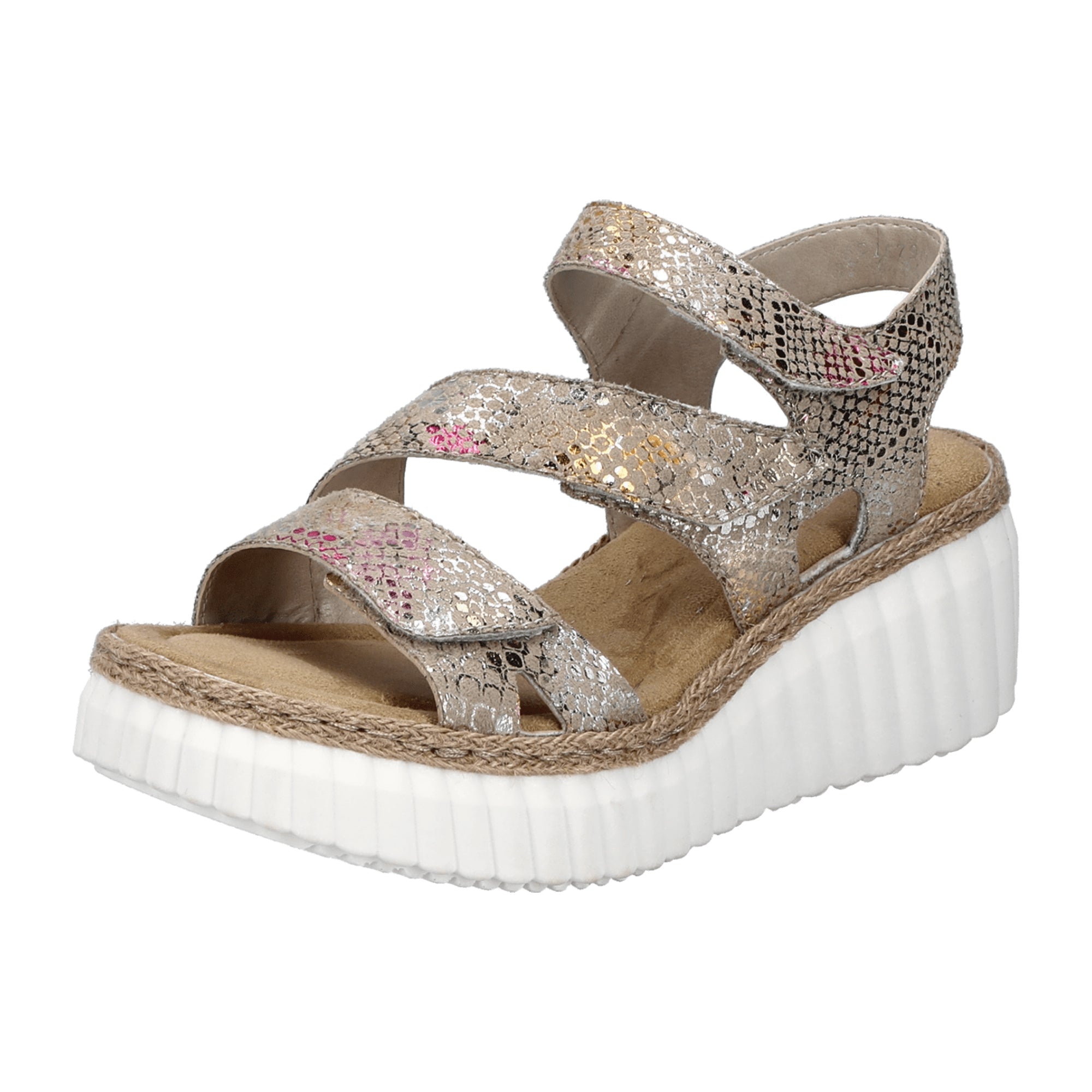 Rieker Women's Colorful Sandals with Wedge Heel and PU Sole - Bartel-Shop