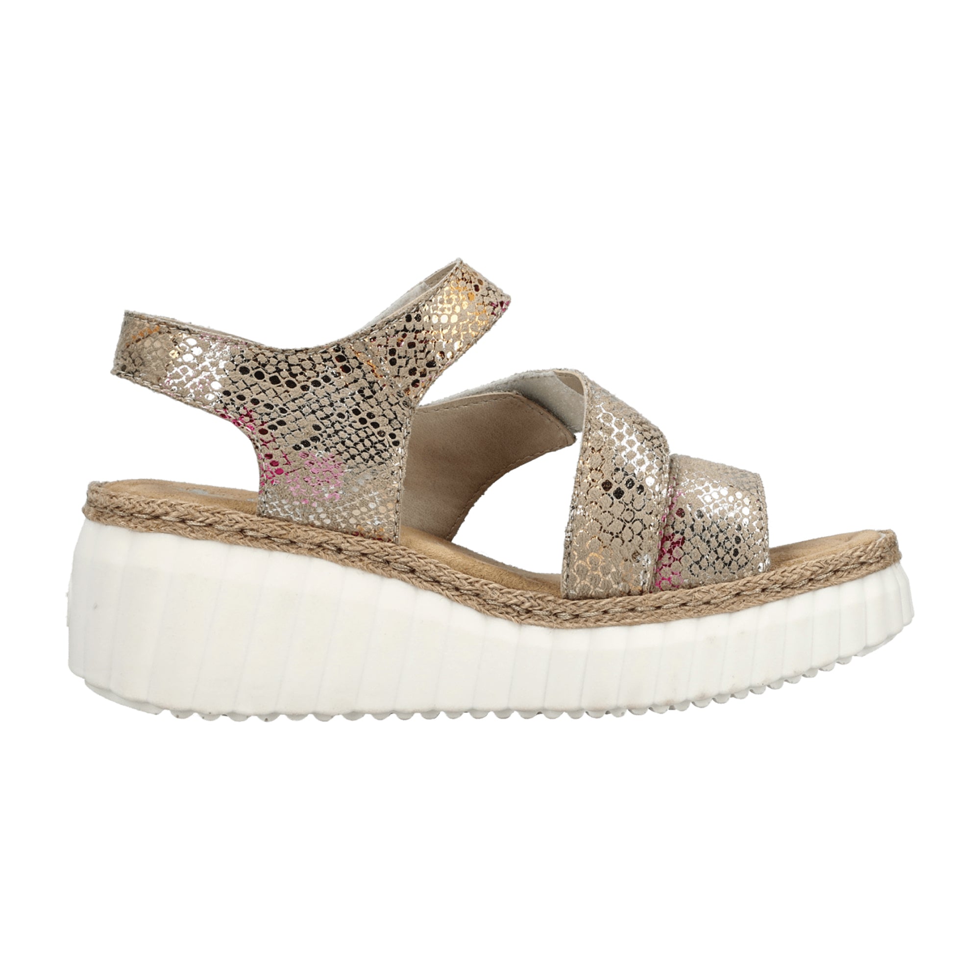 Rieker Women's Colorful Sandals with Wedge Heel and PU Sole - Bartel-Shop