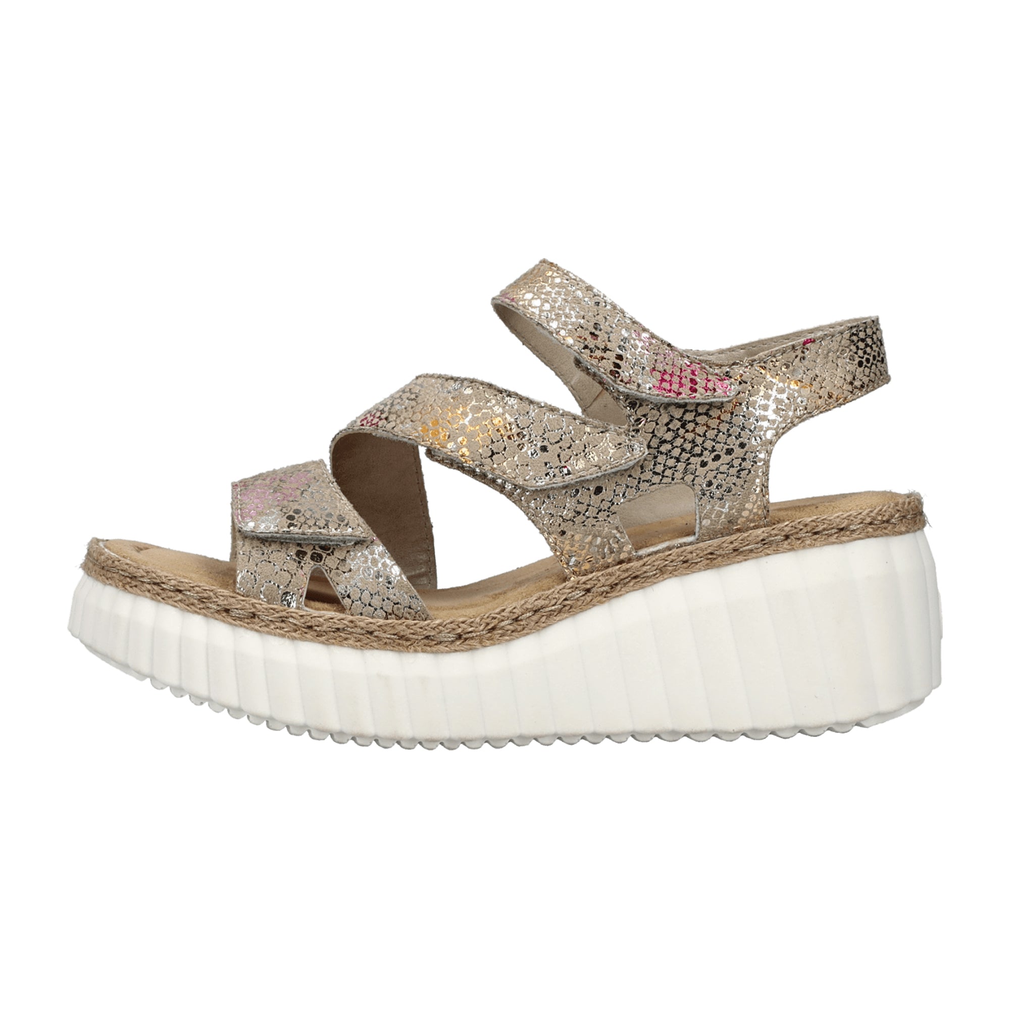Rieker Women's Colorful Sandals with Wedge Heel and PU Sole - Bartel-Shop