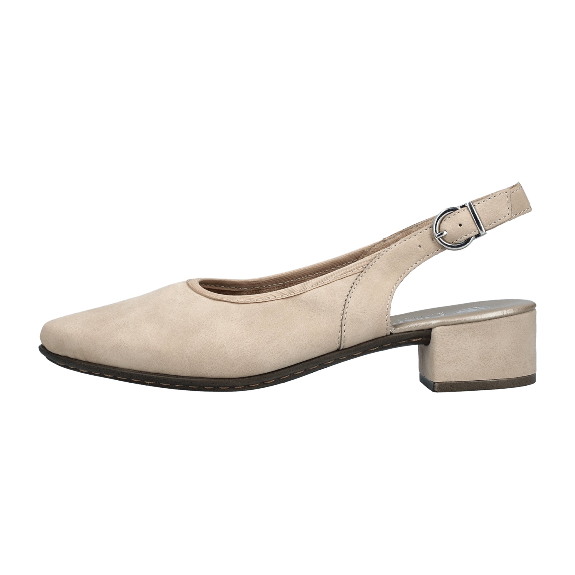 Rieker 47060 Beige Women's Shoes Block Heel Narrow Fit Synthetic Leather