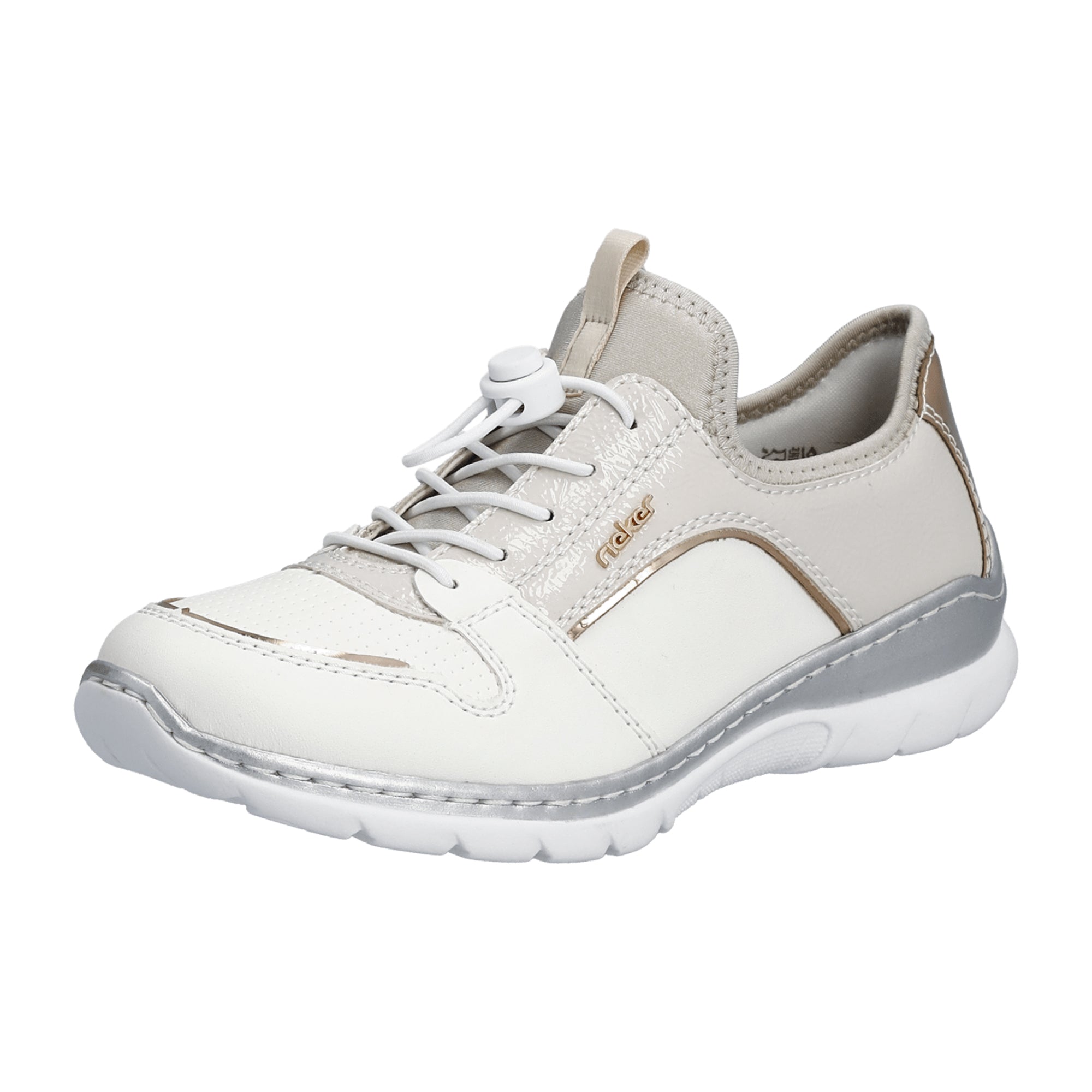 Rieker Women's White Slip-On Shoes Synthetic Leather Narrow to Normal Width
