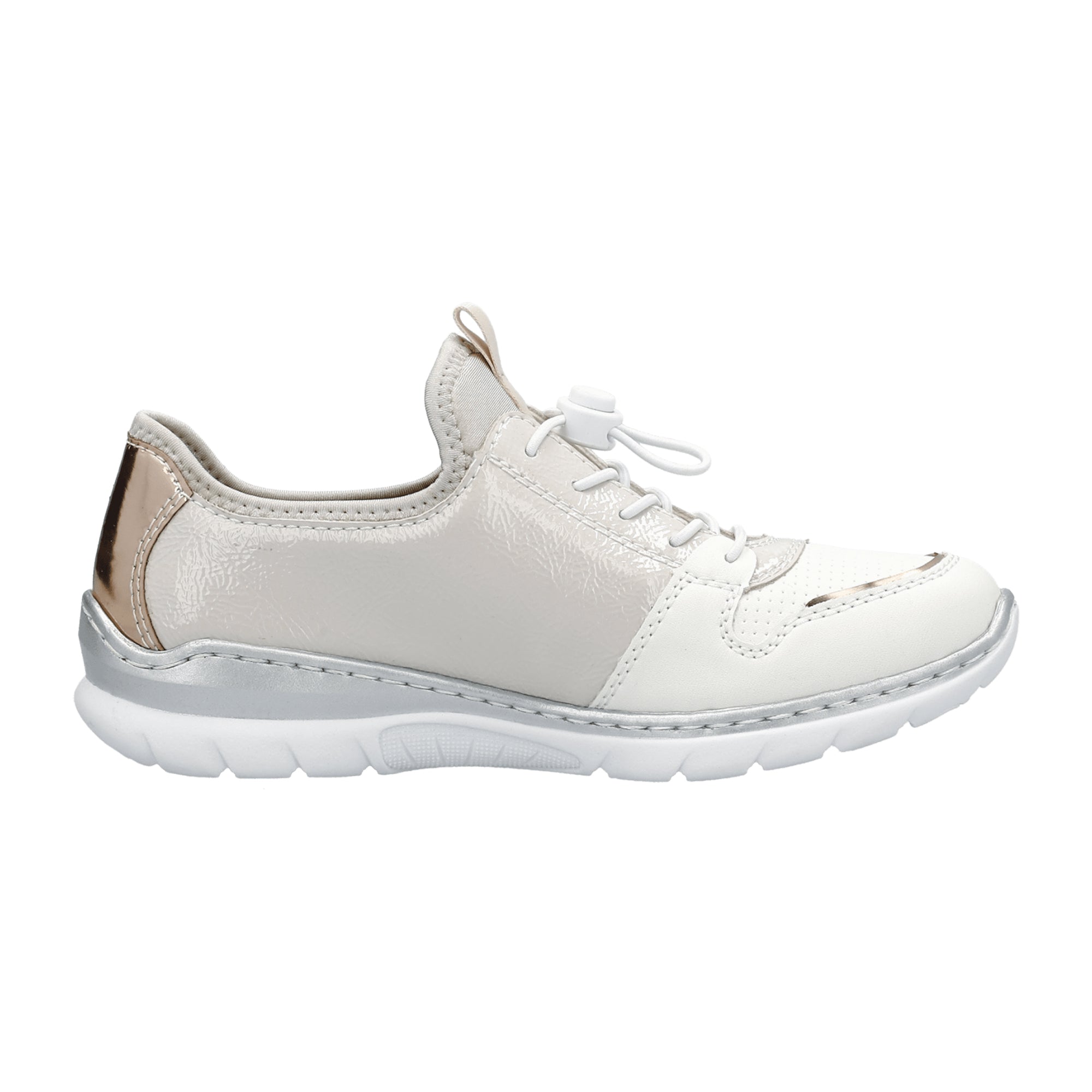 Rieker Women's White Slip-On Shoes Synthetic Leather Narrow to Normal Width