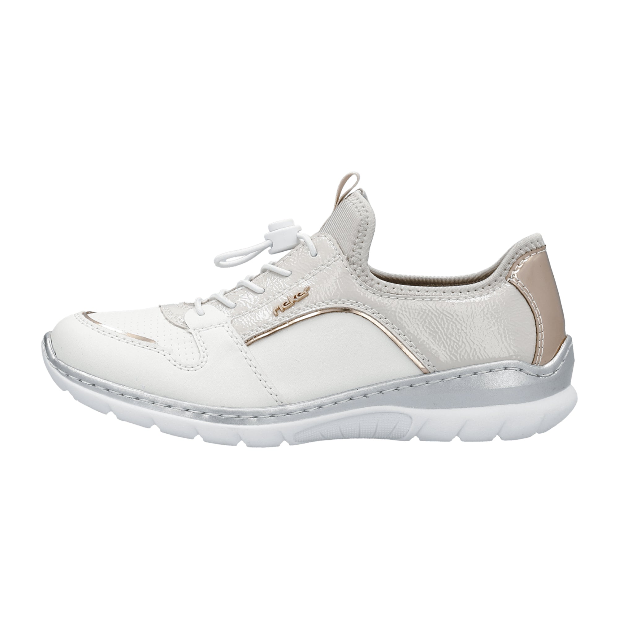 Rieker Women's White Slip-On Shoes Synthetic Leather Narrow to Normal Width - Bartel-Shop