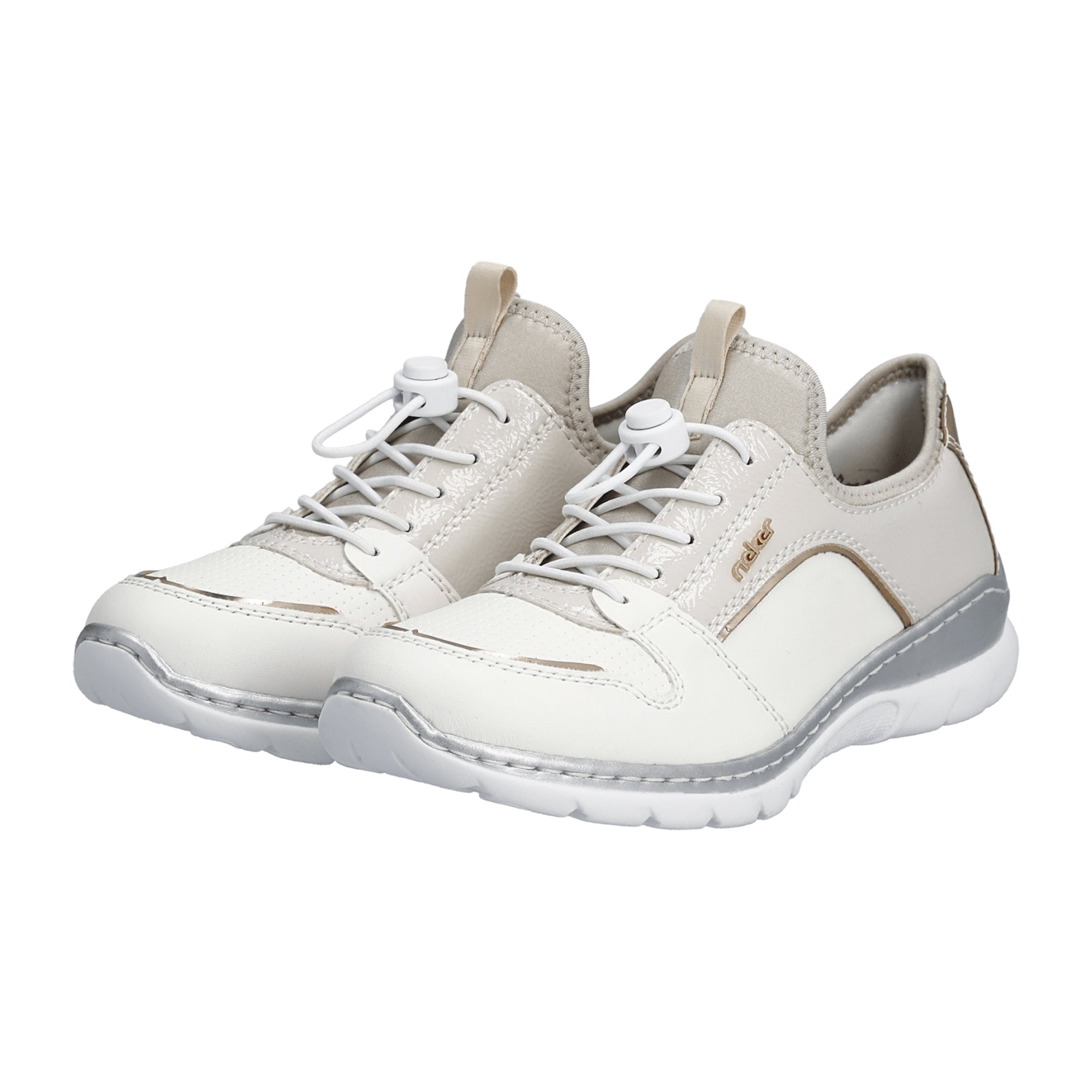Rieker Women's White Slip-On Shoes Synthetic Leather Narrow to Normal Width - Bartel-Shop