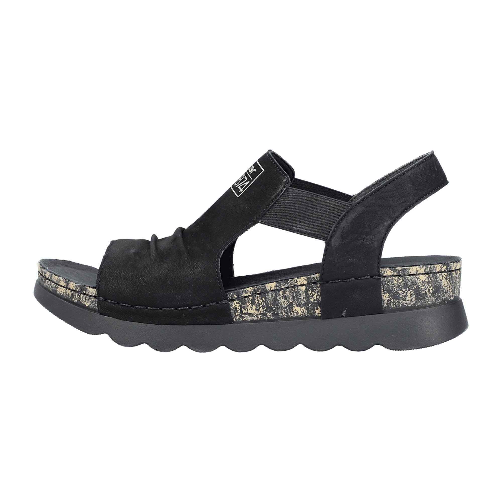 Rieker Women's Black Flat Shoes 64463-01 Suede Upper Textile Lining