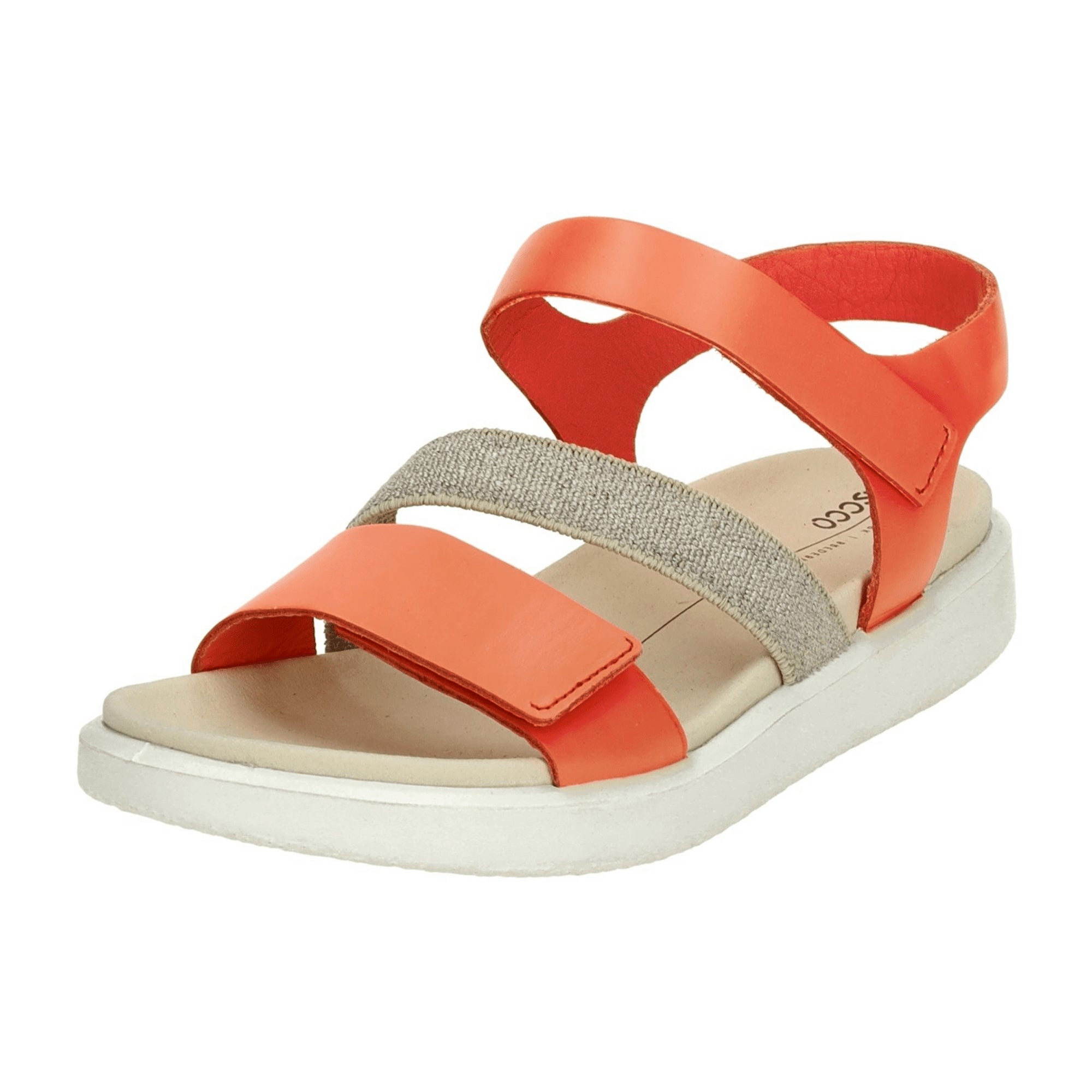 Ecco Flowt Women's Sandals - Vibrant Orange Coral, Durable and Stylish