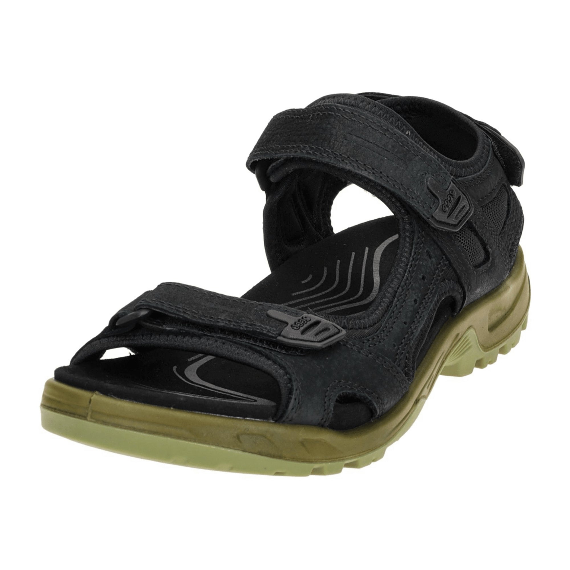 Ecco Offroad Men's Sandals - Durable Outdoor Footwear in Black/Green, Style 069564