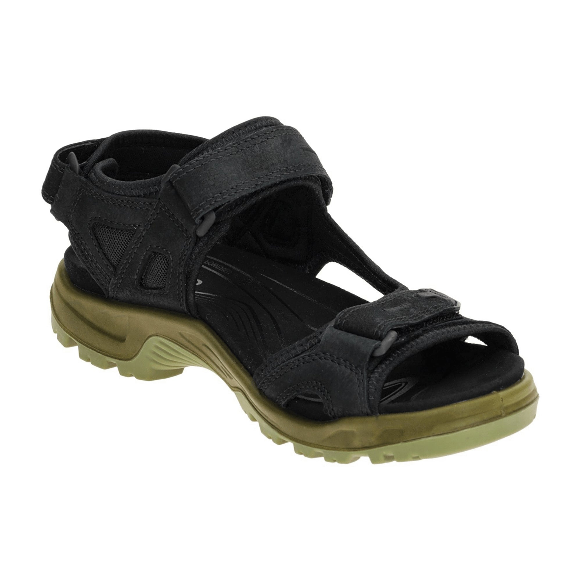 Ecco Offroad Men's Sandals - Durable Outdoor Footwear in Black/Green, Style 069564