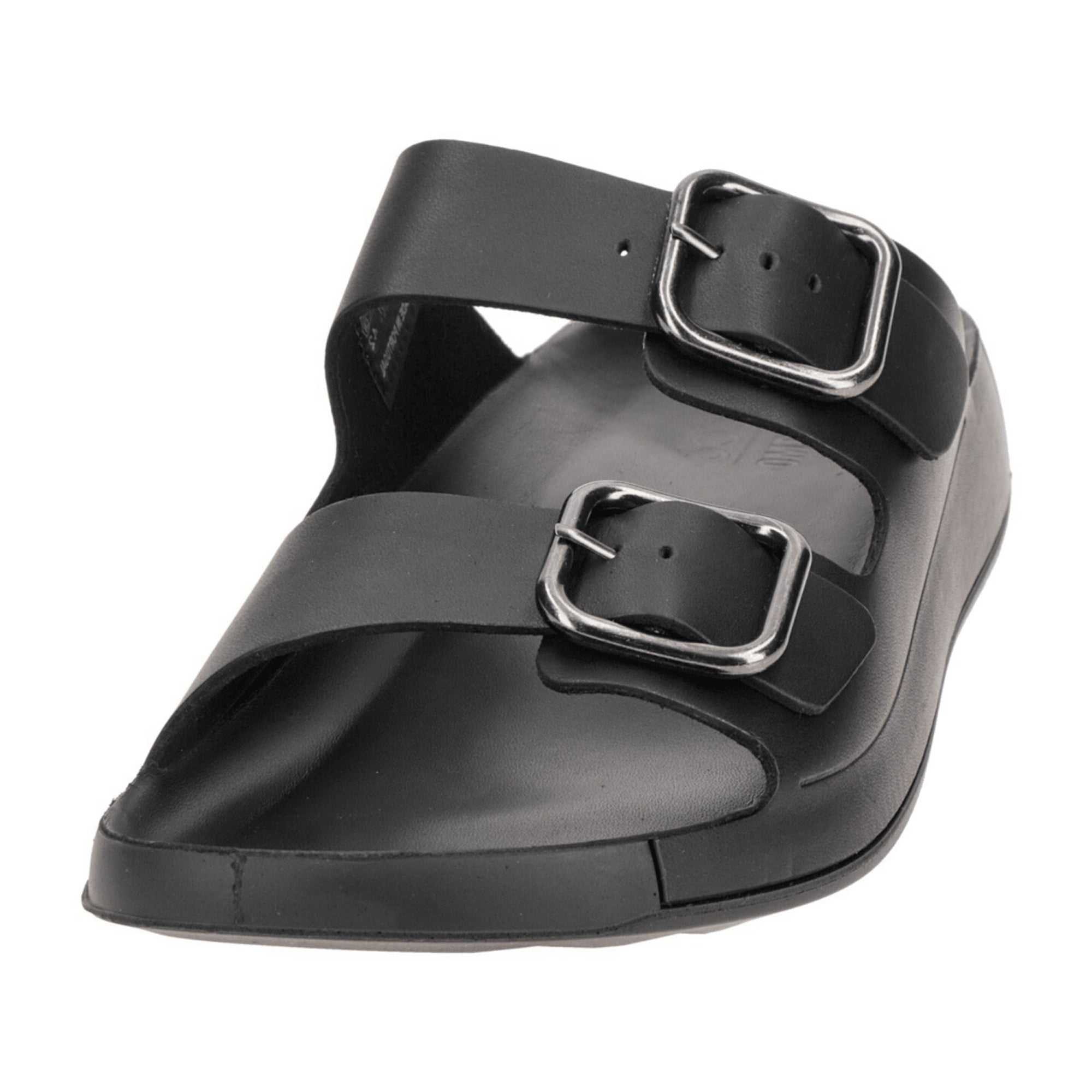 Ecco Cozmo Men's Slide Sandals - Black with Buckle, 500934 | Stylish & Comfortable