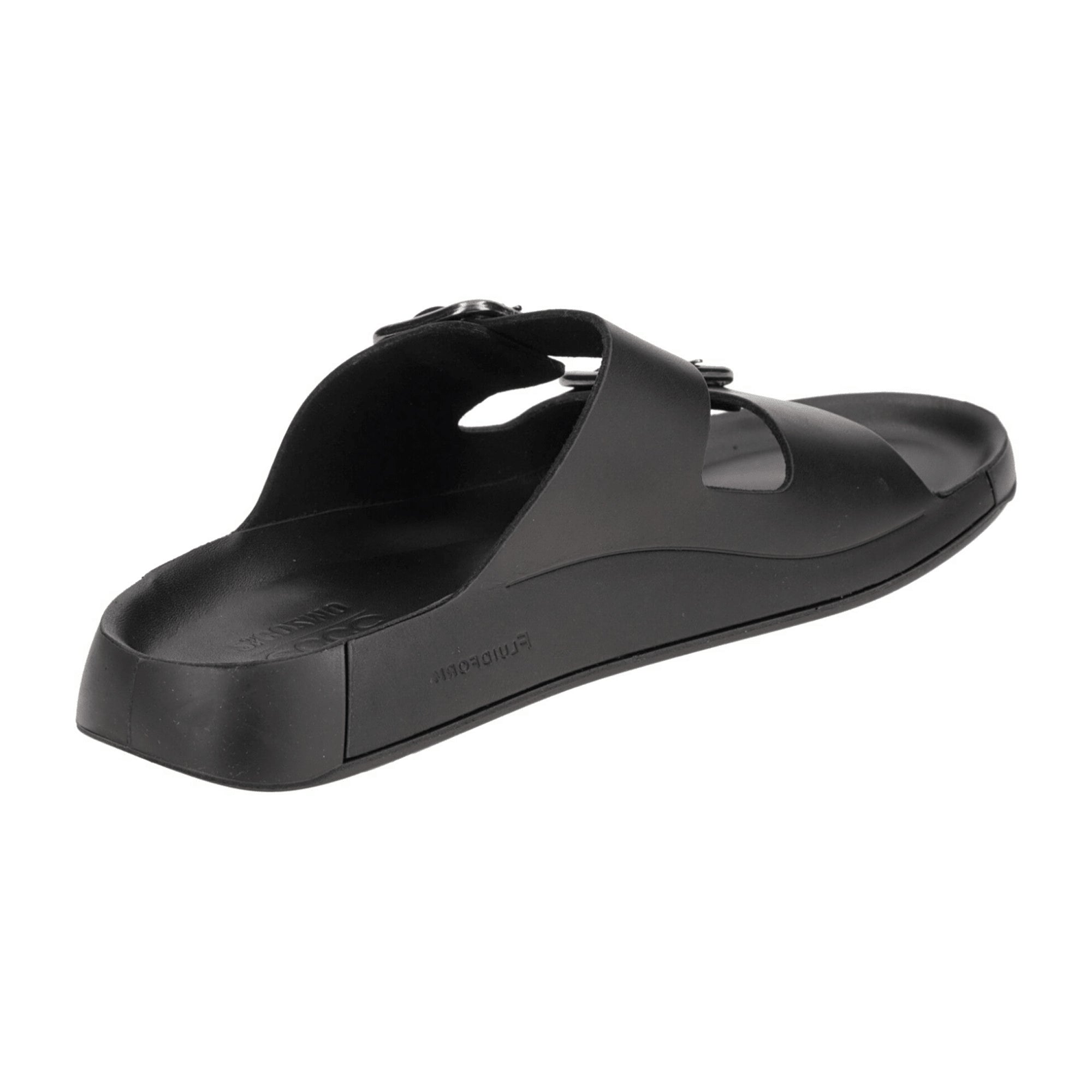 Ecco Cozmo Men's Slide Sandals - Black with Buckle, 500934 | Stylish & Comfortable
