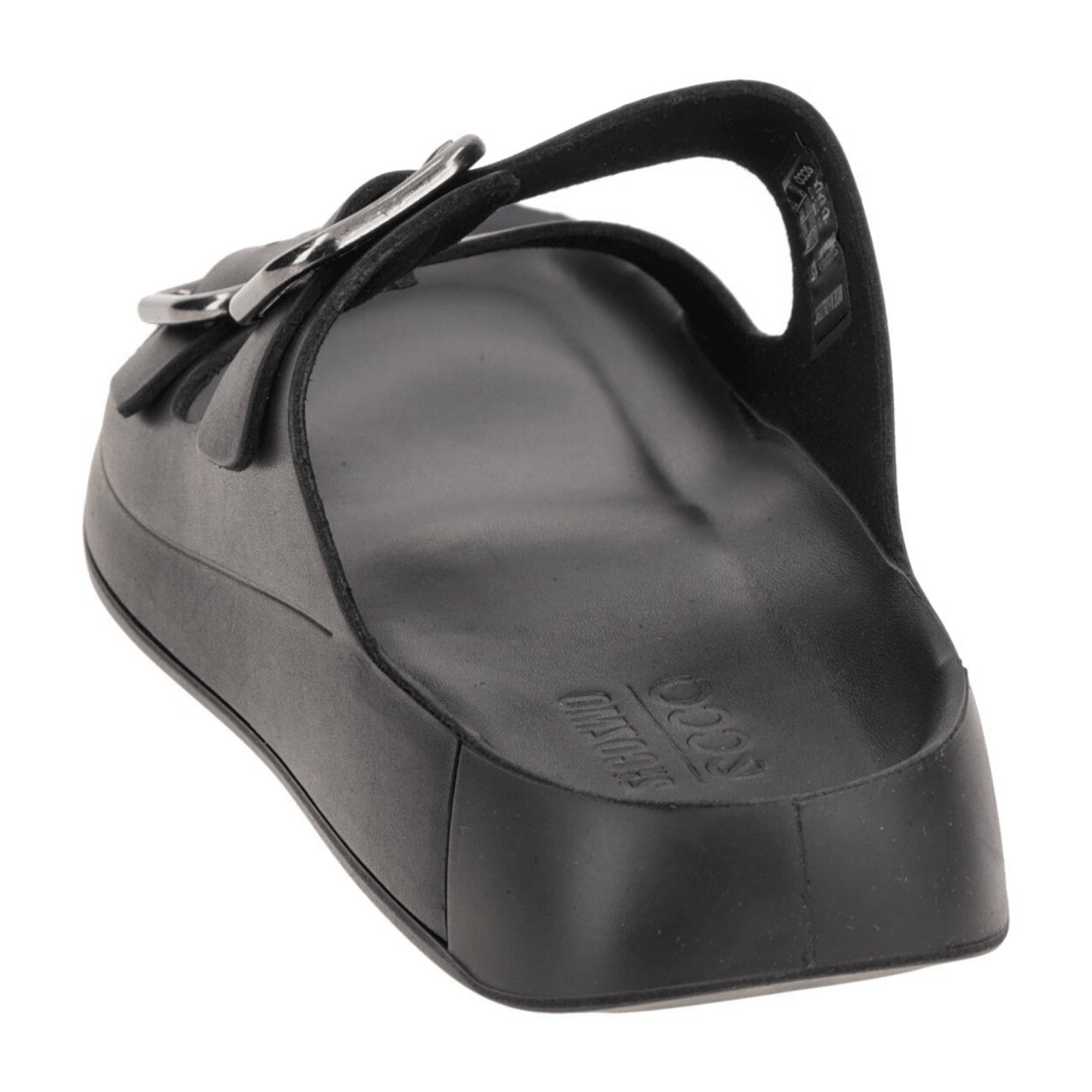 Ecco Cozmo Men's Slide Sandals - Black with Buckle, 500934 | Stylish & Comfortable