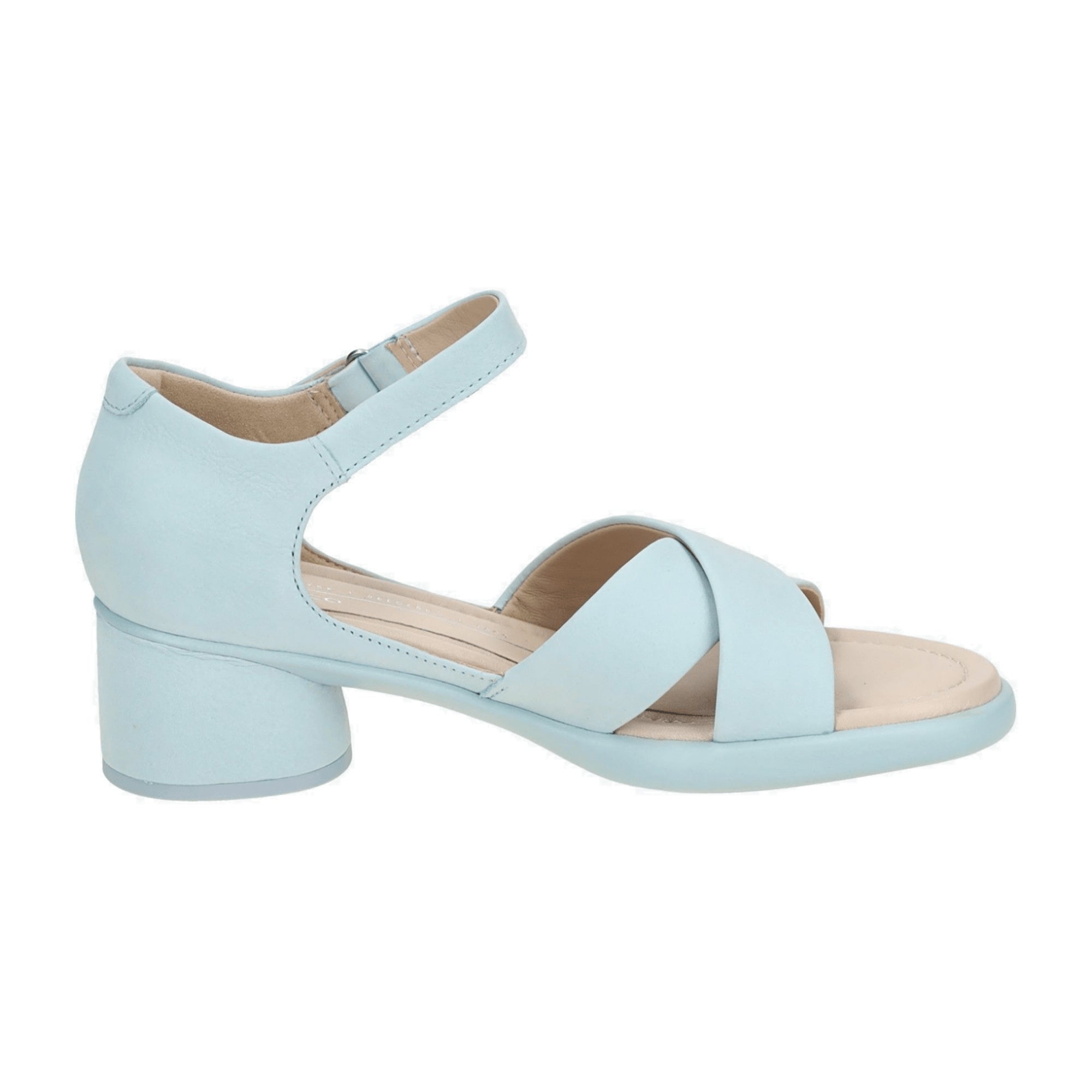 Ecco Sculpted Women's Cross-Strap Sandals - Blue Nubuck Leather, Durable & Stylish