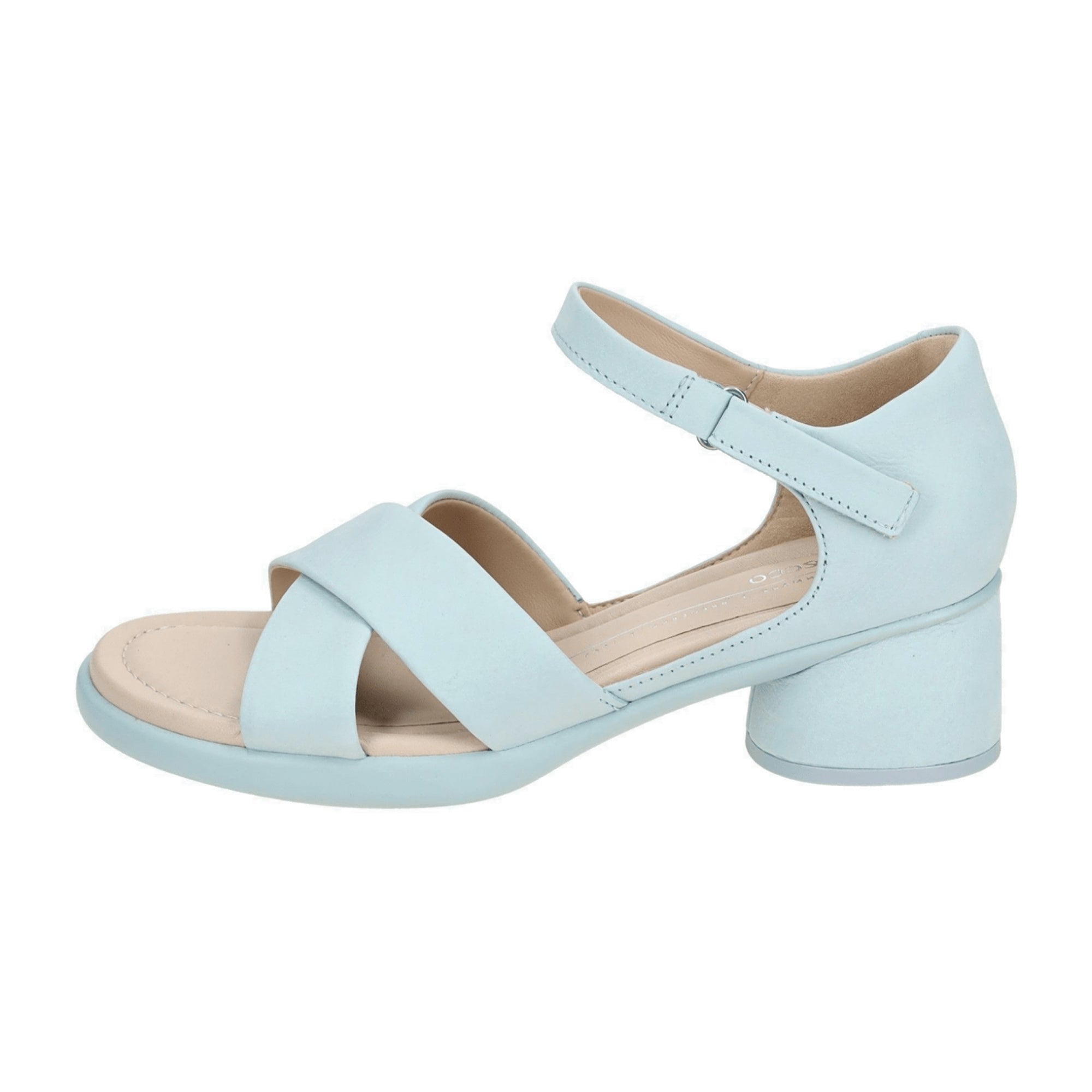 Ecco Sculpted Women's Cross-Strap Sandals - Blue Nubuck Leather, Durable & Stylish