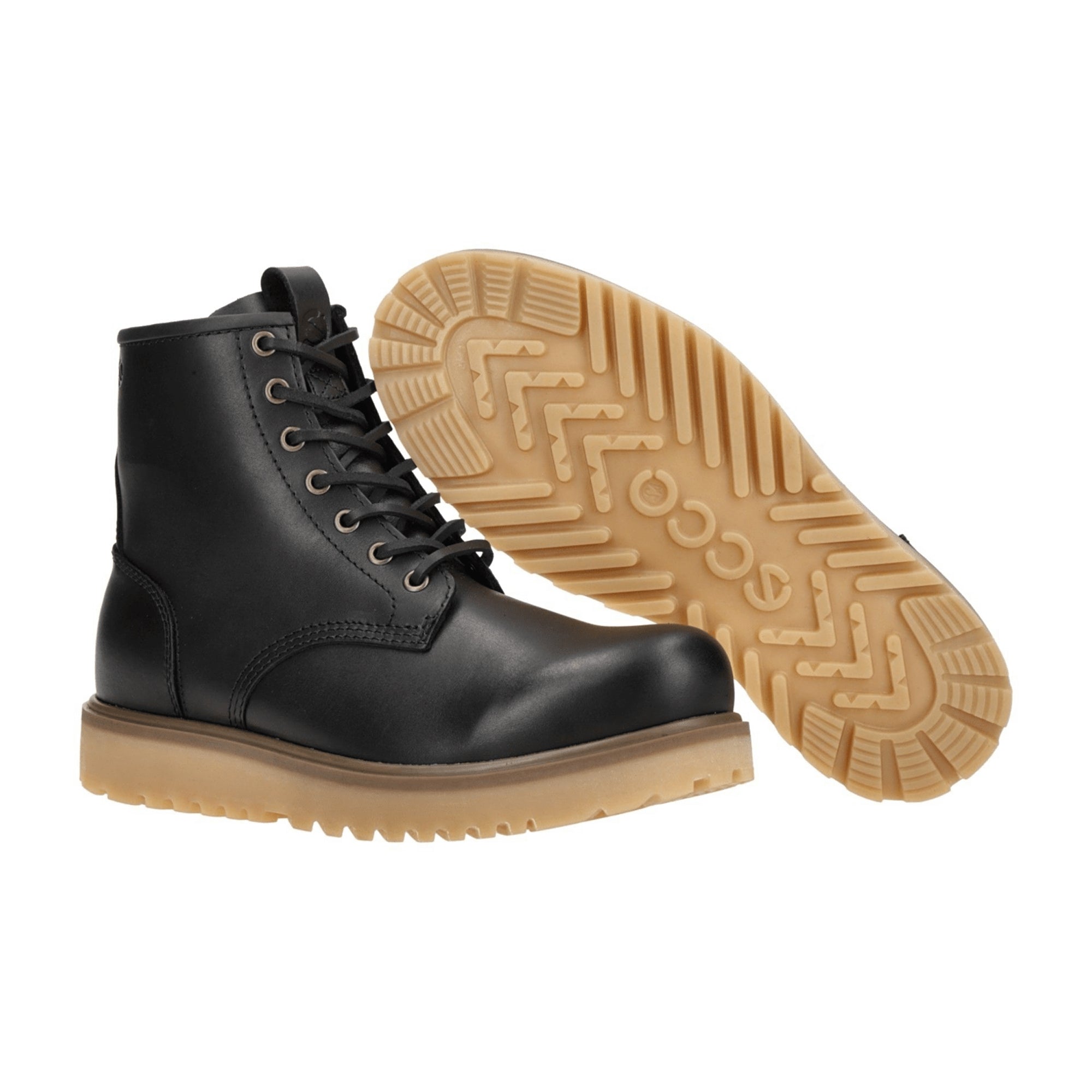 Ecco Men's Black Leather Shoes - Durable & Stylish for Everyday Wear