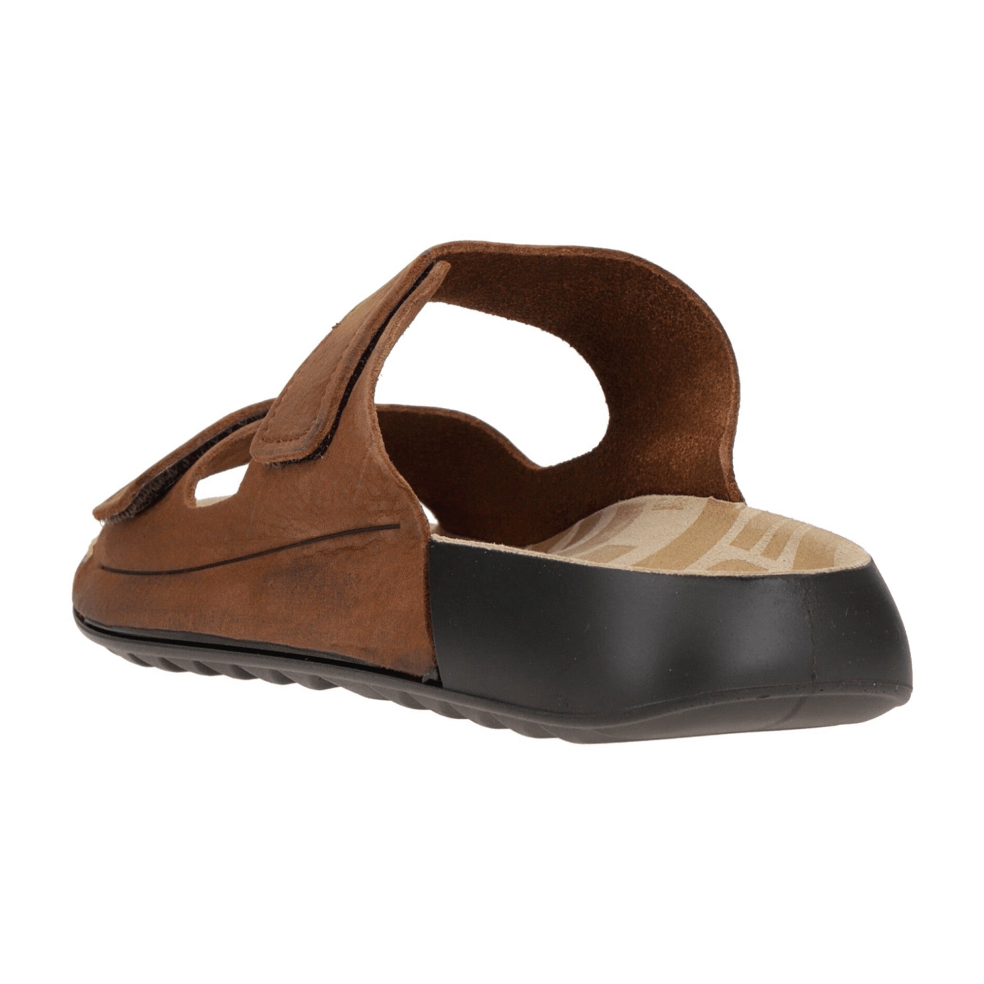 Ecco Cozmo Women's Sandals - Dual Velcro Adjustable Straps, Comfort Brown Slides, 206823