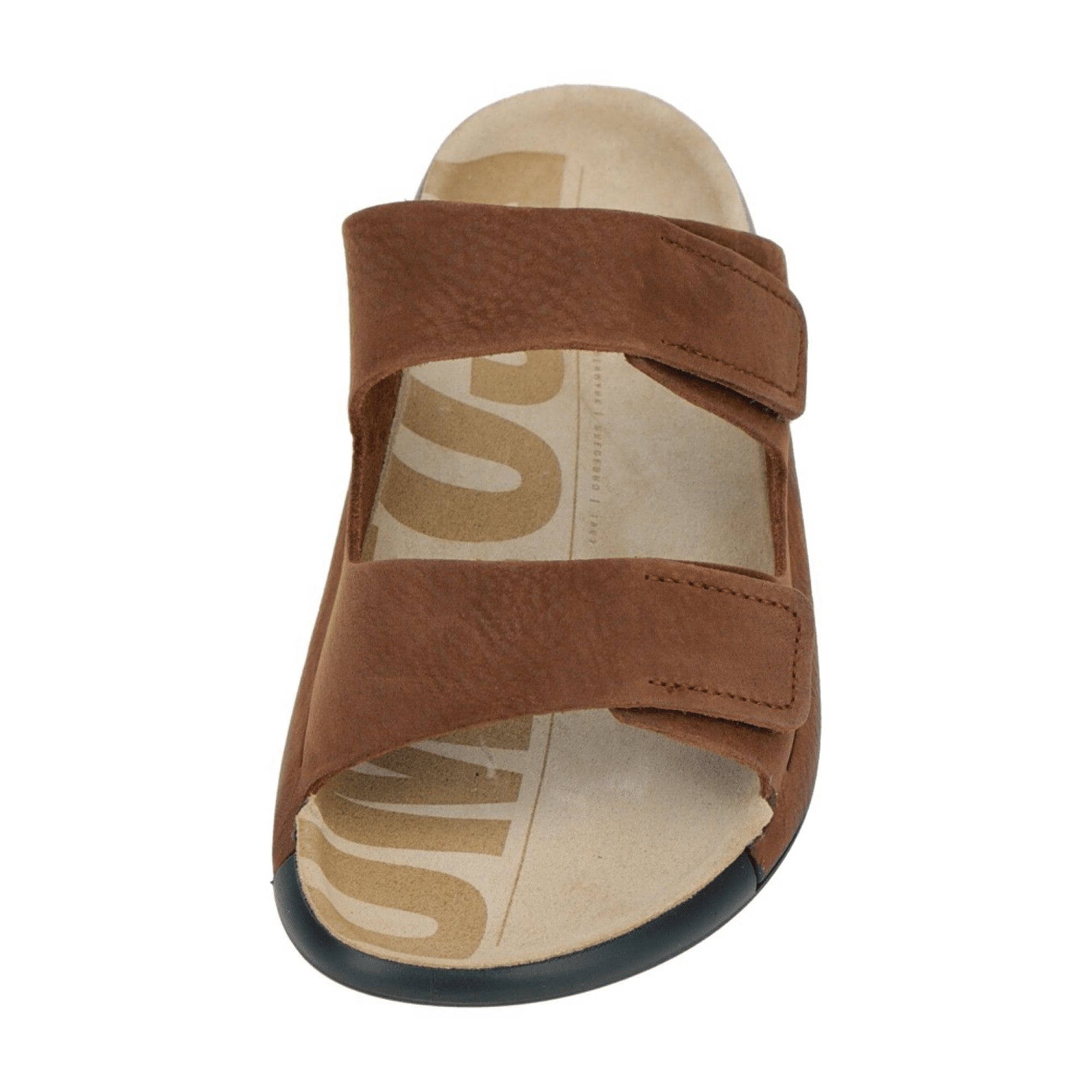 Ecco Cozmo Women's Sandals - Dual Velcro Adjustable Straps, Comfort Brown Slides, 206823