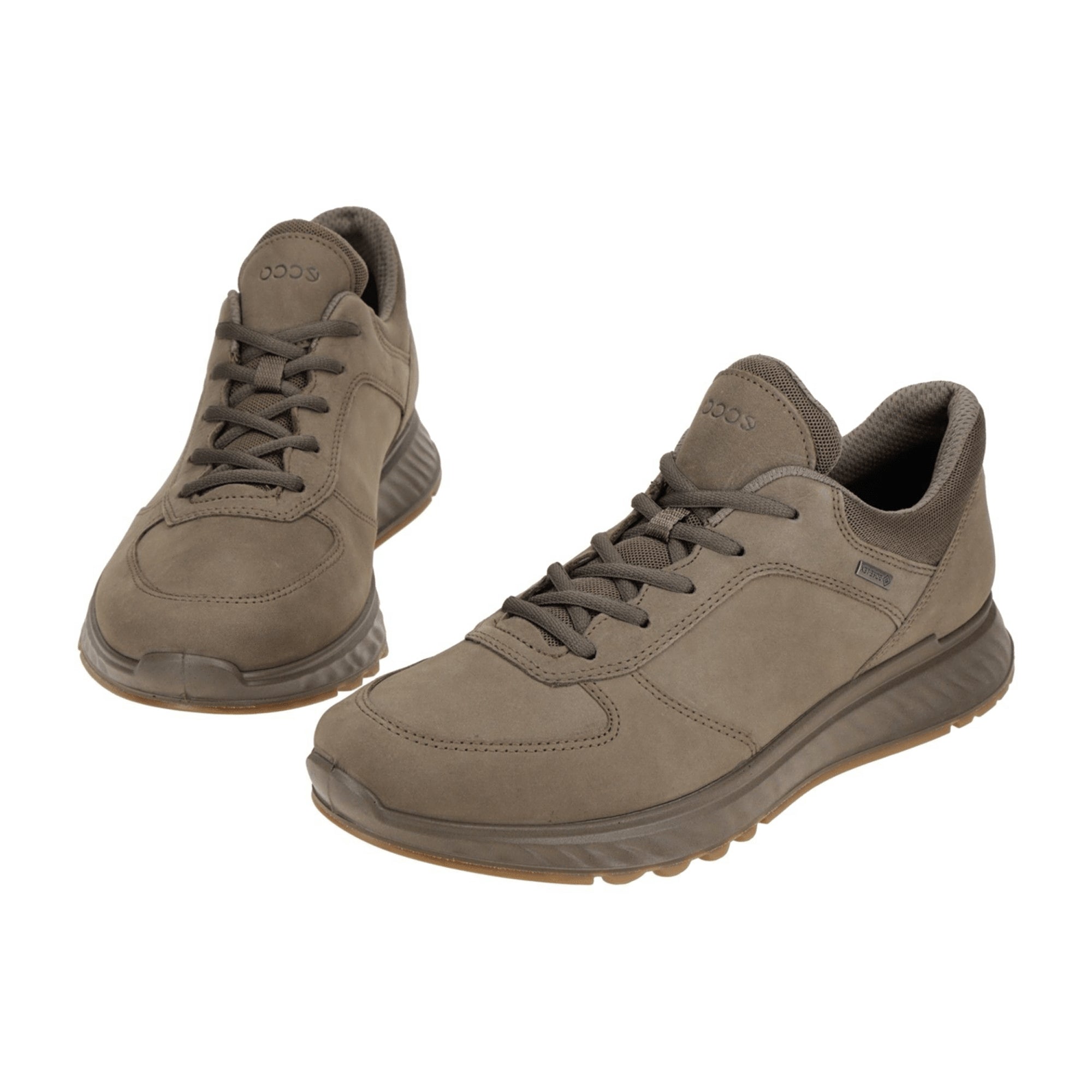 Ecco Exostride Men's Waterproof Shoes - Taupe Nubuck Gore-Tex 835304, Brown