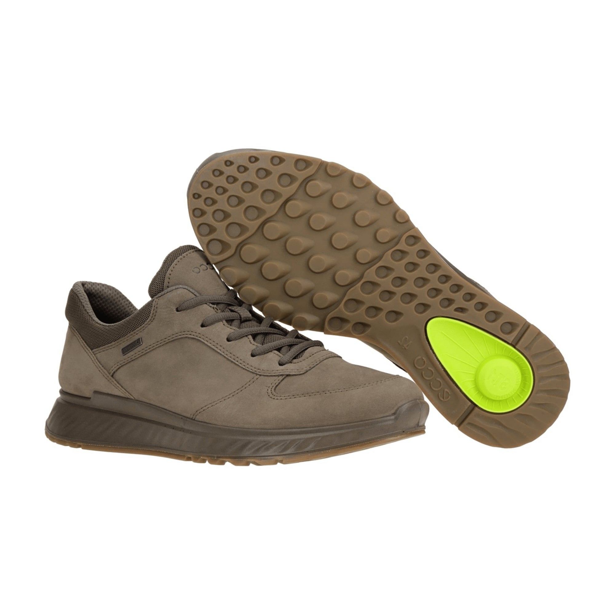 Ecco Exostride Men's Waterproof Shoes - Taupe Nubuck Gore-Tex 835304, Brown