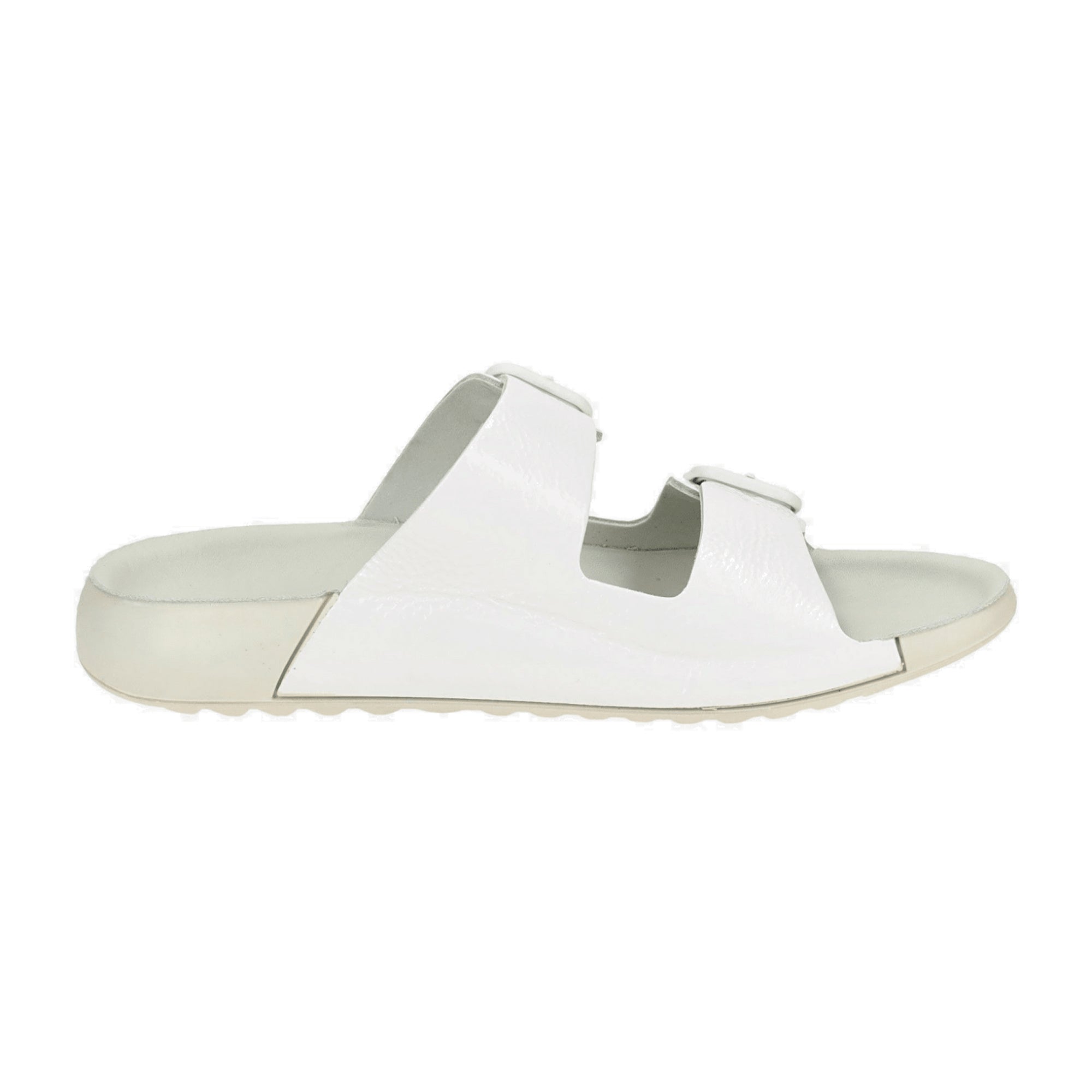 Ecco Cozmo Women's Slide Sandals - Durable & Stylish White Leather, Model 206833 - Bartel-Shop