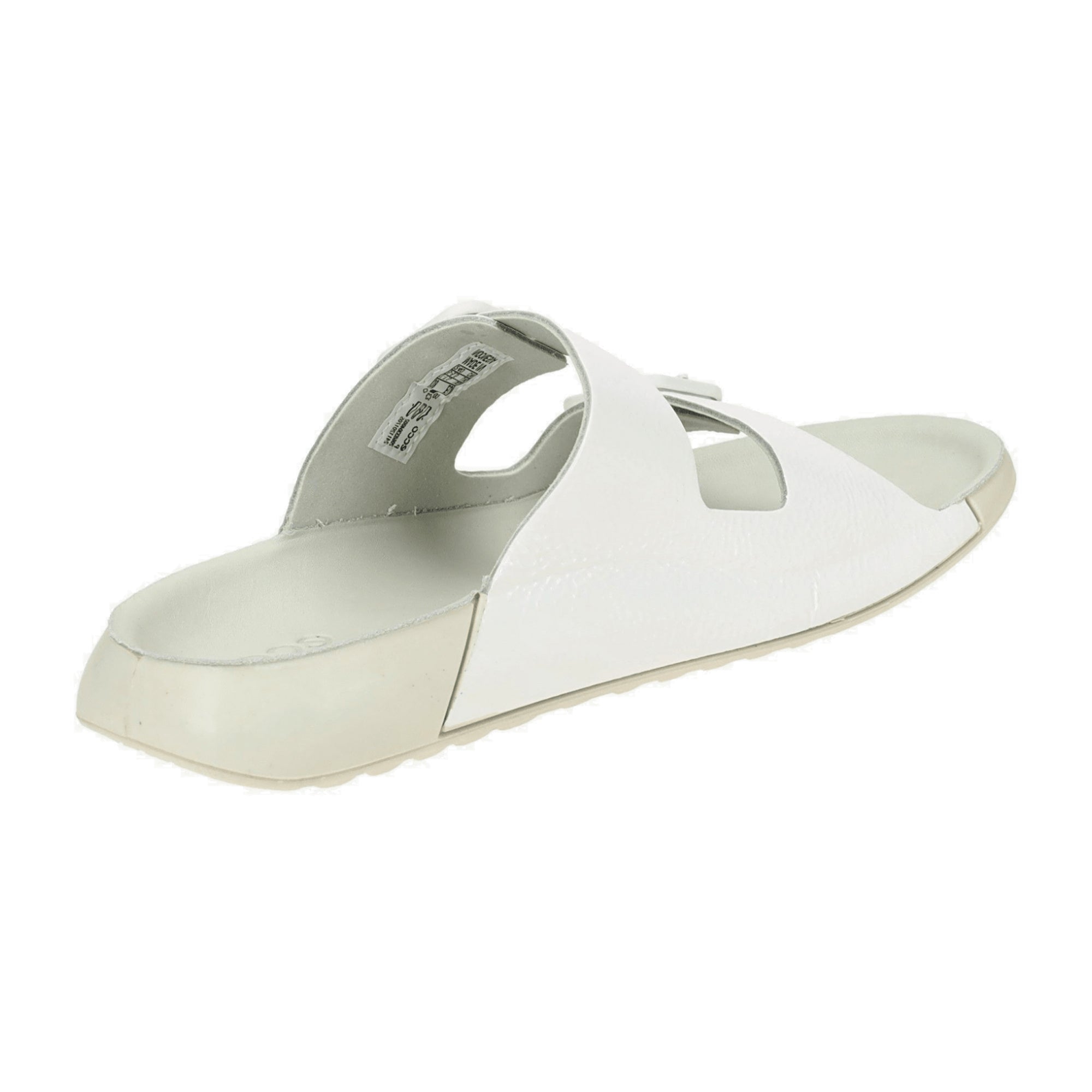 Ecco Cozmo Women's Slide Sandals - Durable & Stylish White Leather, Model 206833 - Bartel-Shop