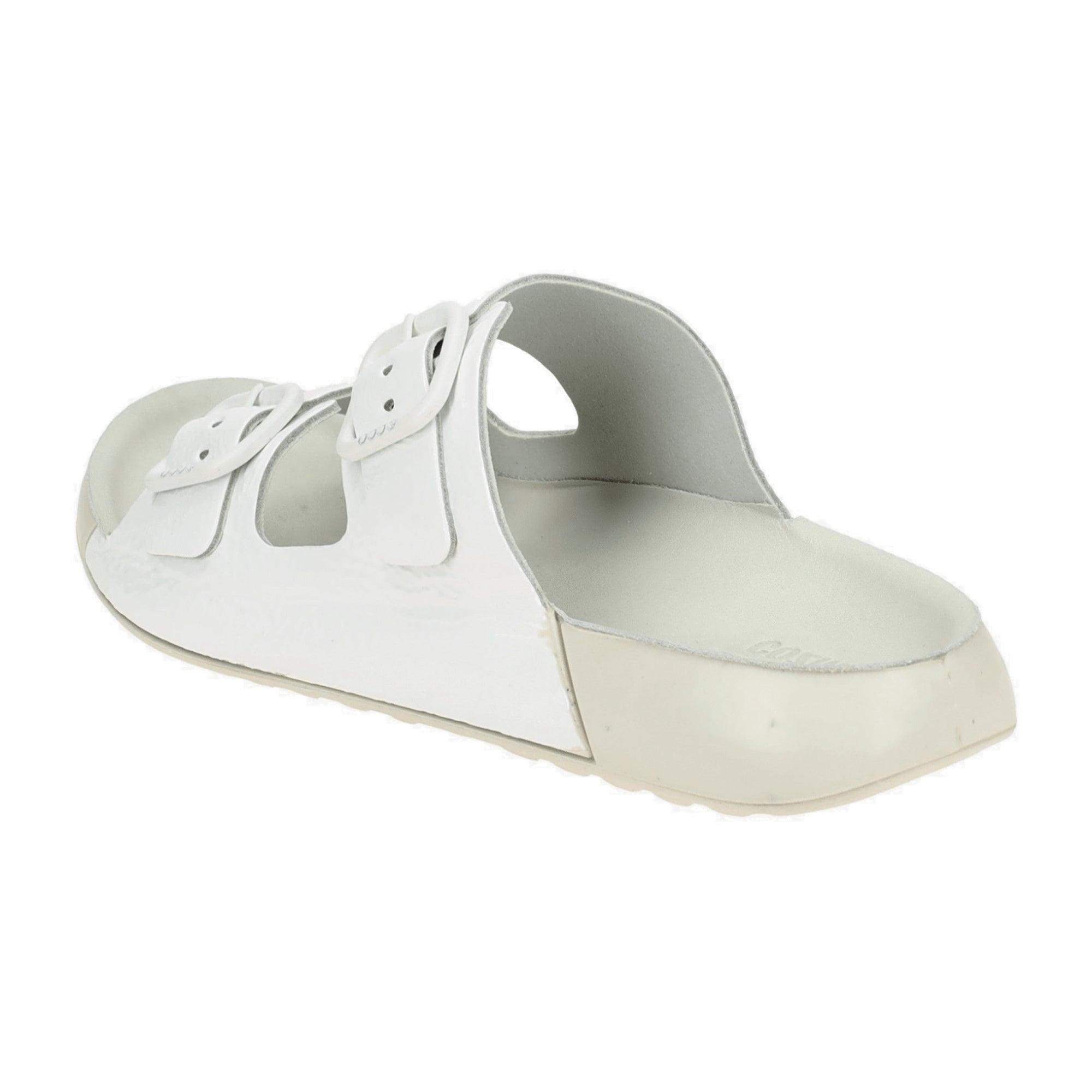 Ecco Cozmo Women's Slide Sandals - Durable & Stylish White Leather, Model 206833 - Bartel-Shop
