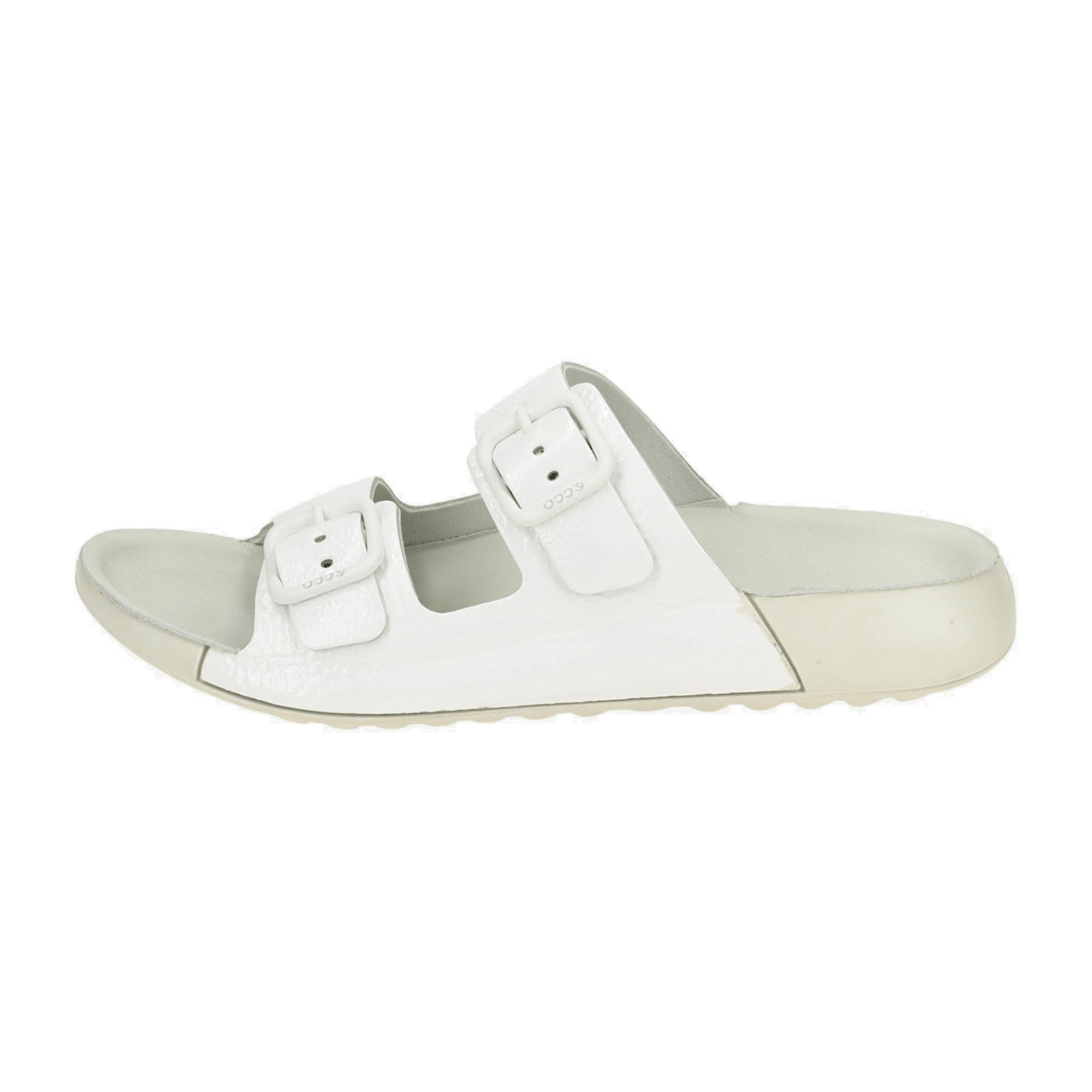 Ecco Cozmo Women's Slide Sandals - Durable & Stylish White Leather, Model 206833 - Bartel-Shop