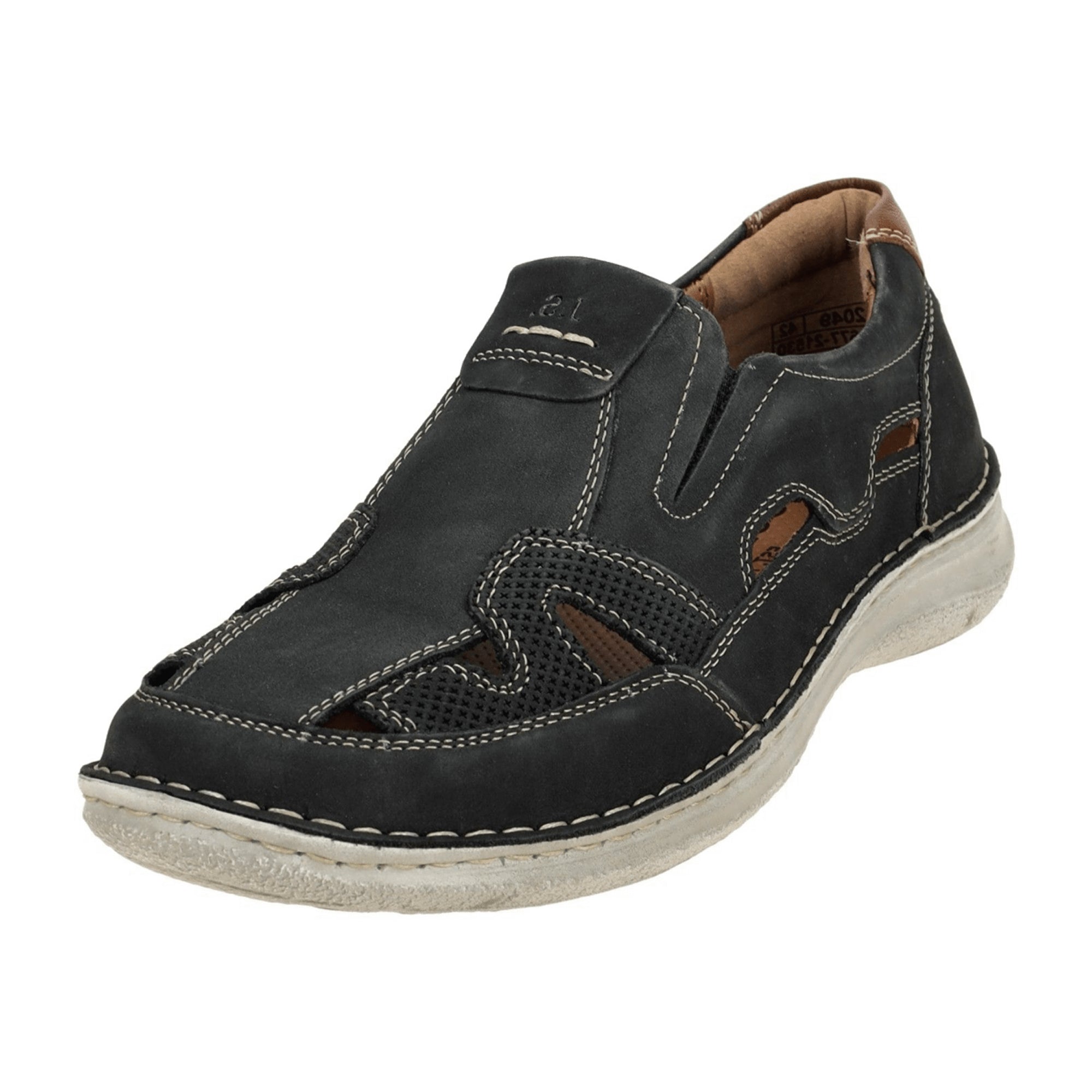 Josef Seibel Anvers 77 Blue Perforated Slip-On Shoes for Men