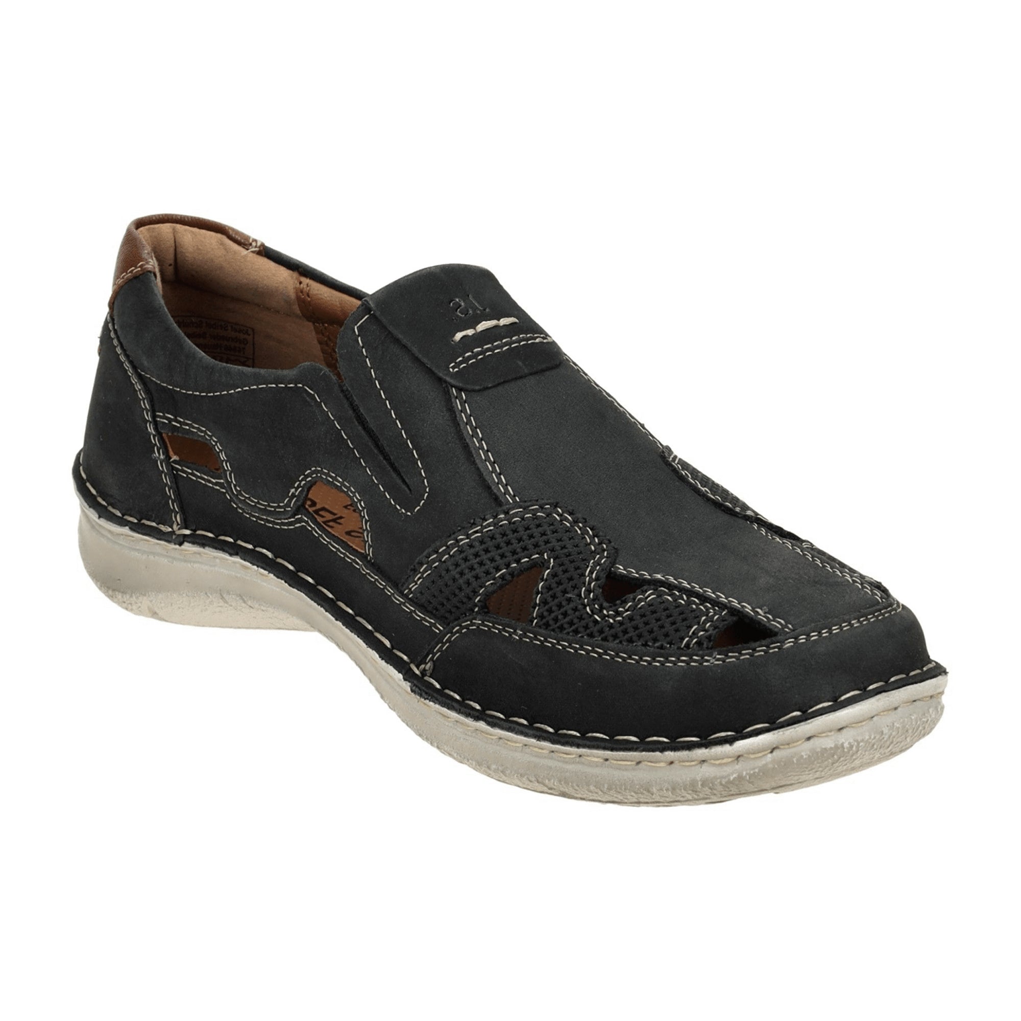 Josef Seibel Anvers 77 Blue Perforated Slip-On Shoes for Men