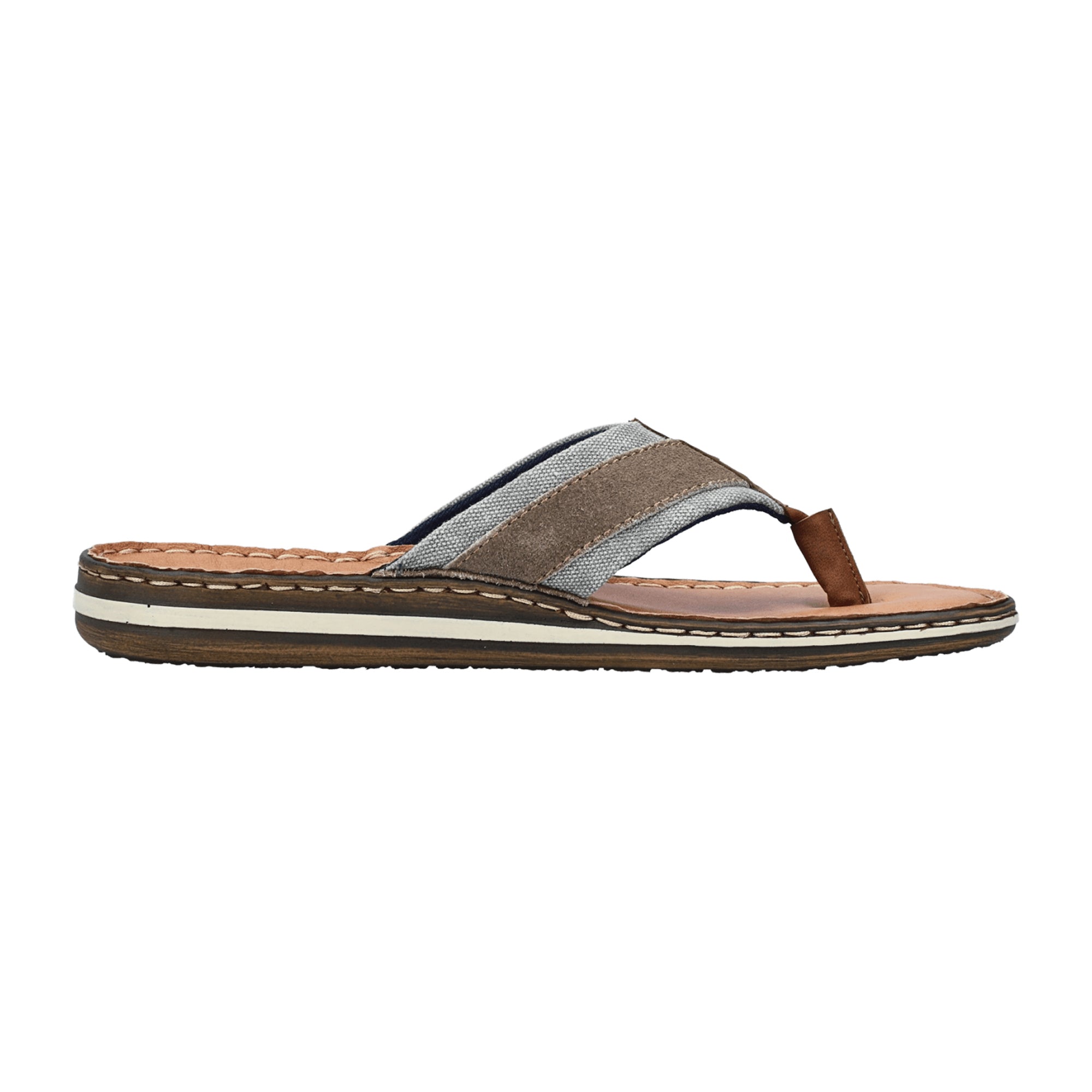 Rieker Men's Grey Slip-On Shoes with Black Sole and Textile Lining