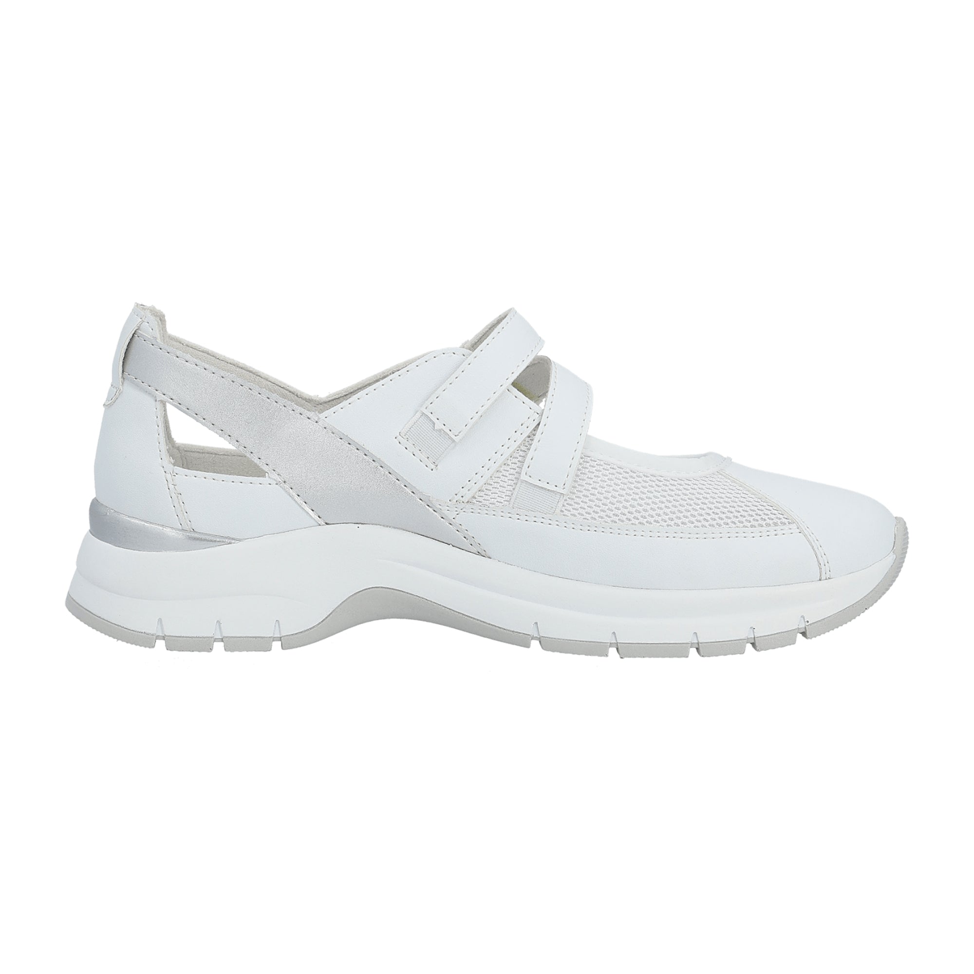 Remonte Women's Slip-On White Shoes Synthetic Leather Textile Lining 4.5 cm Heel