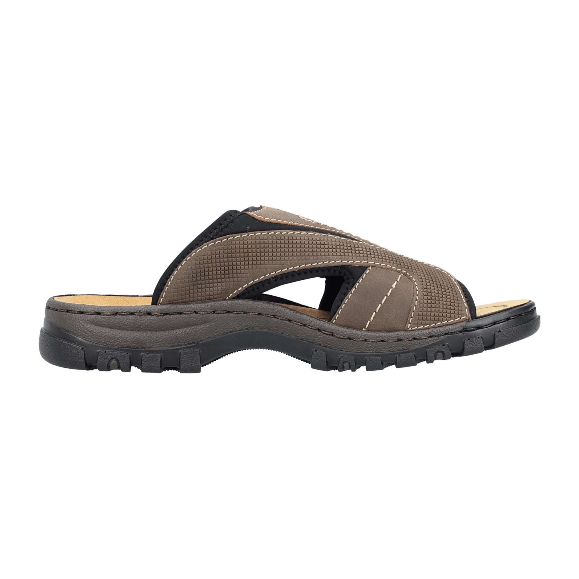 Rieker 25093-25 Brown Men's Shoes Faux Leather Flat Heel Comfortable