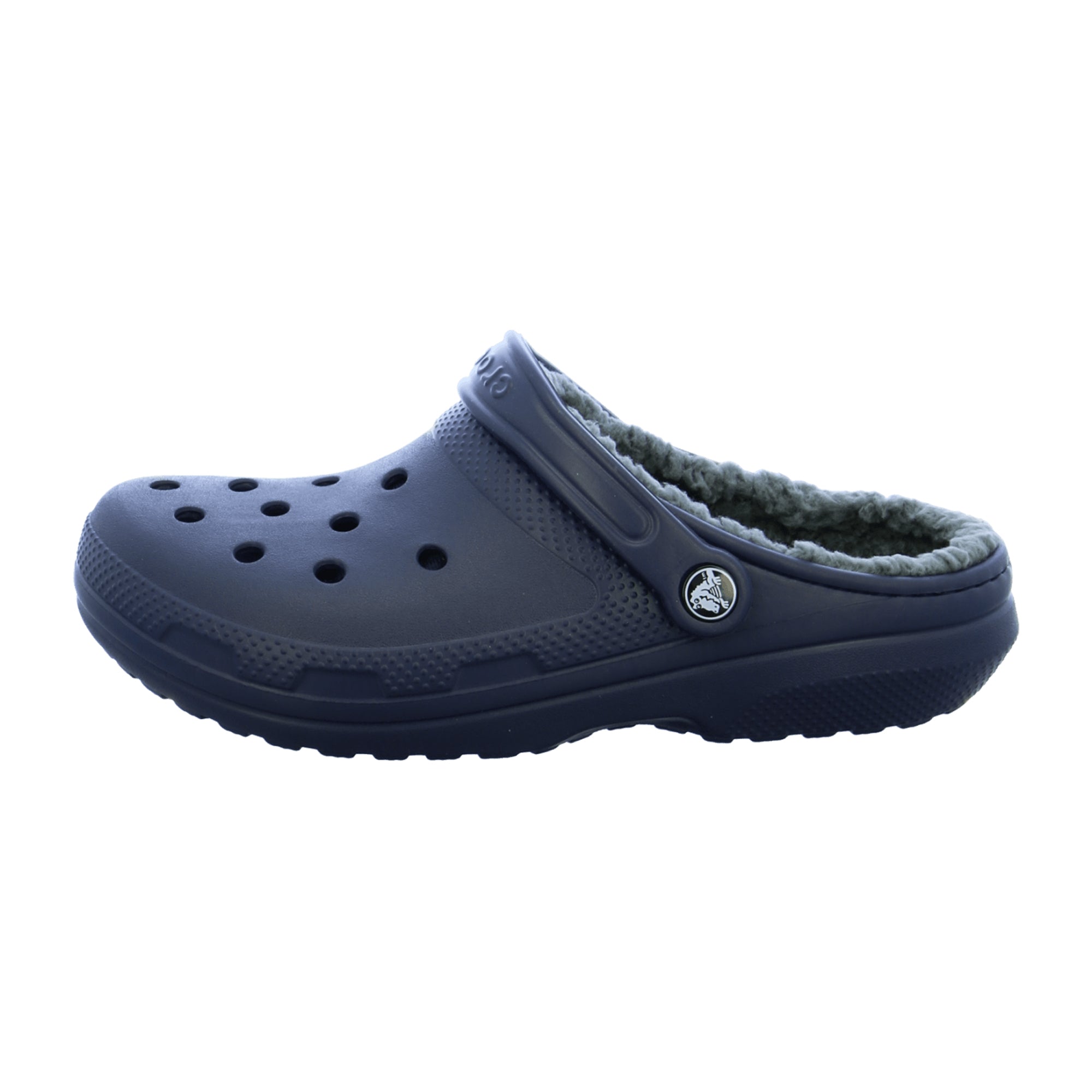 Crocs Classic Lined Clogs for Men, Navy/Charcoal Blue - Cozy Fleece Lining