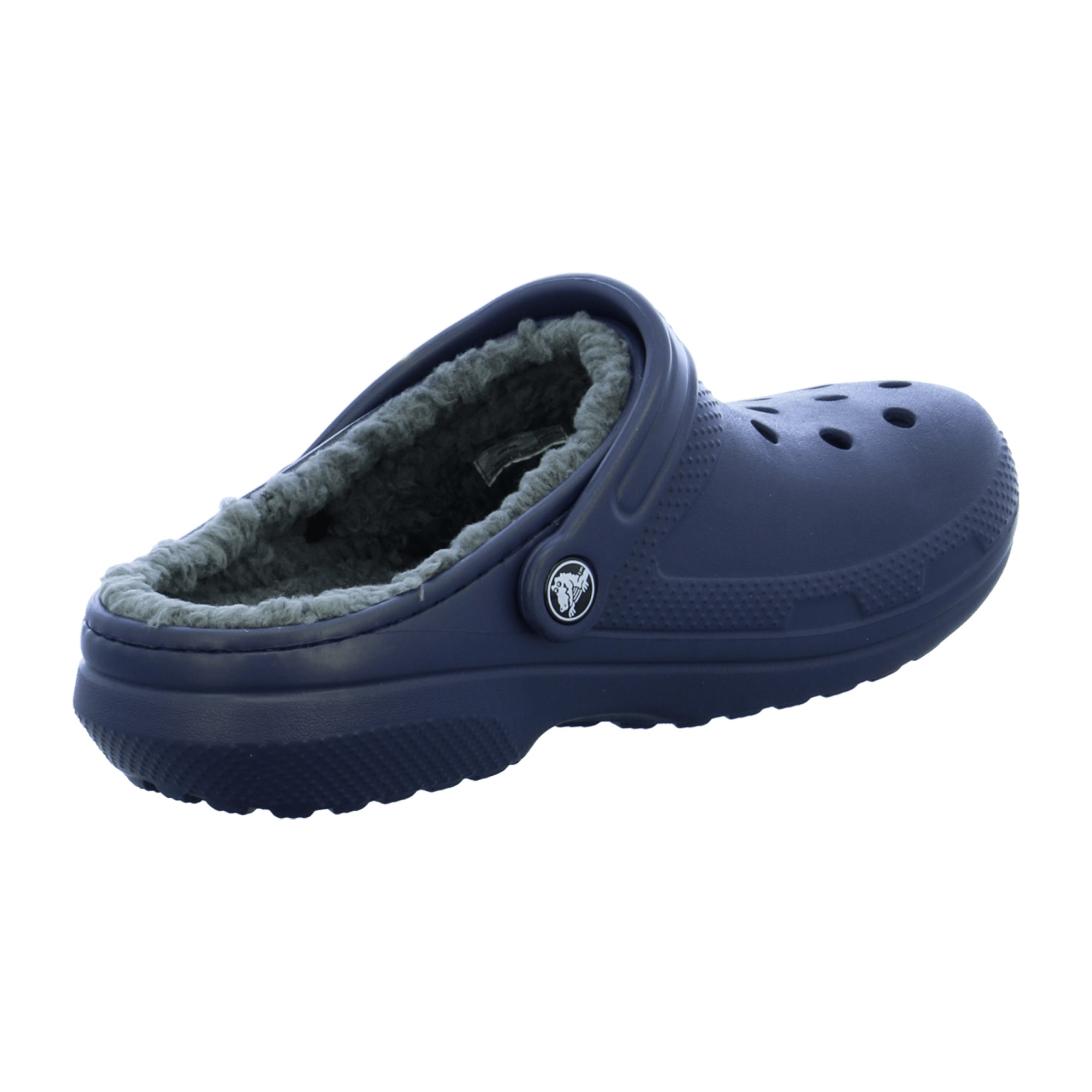 Crocs Classic Lined Clogs for Men, Navy/Charcoal Blue - Cozy Fleece Lining
