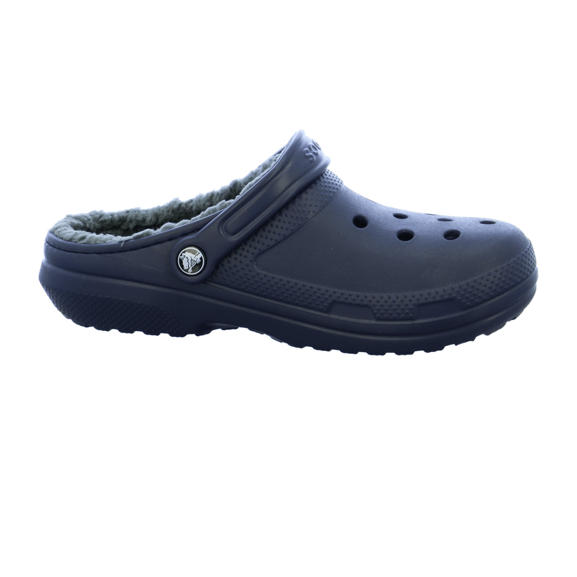 Crocs Classic Lined Clogs for Men, Navy/Charcoal Blue - Cozy Fleece Lining