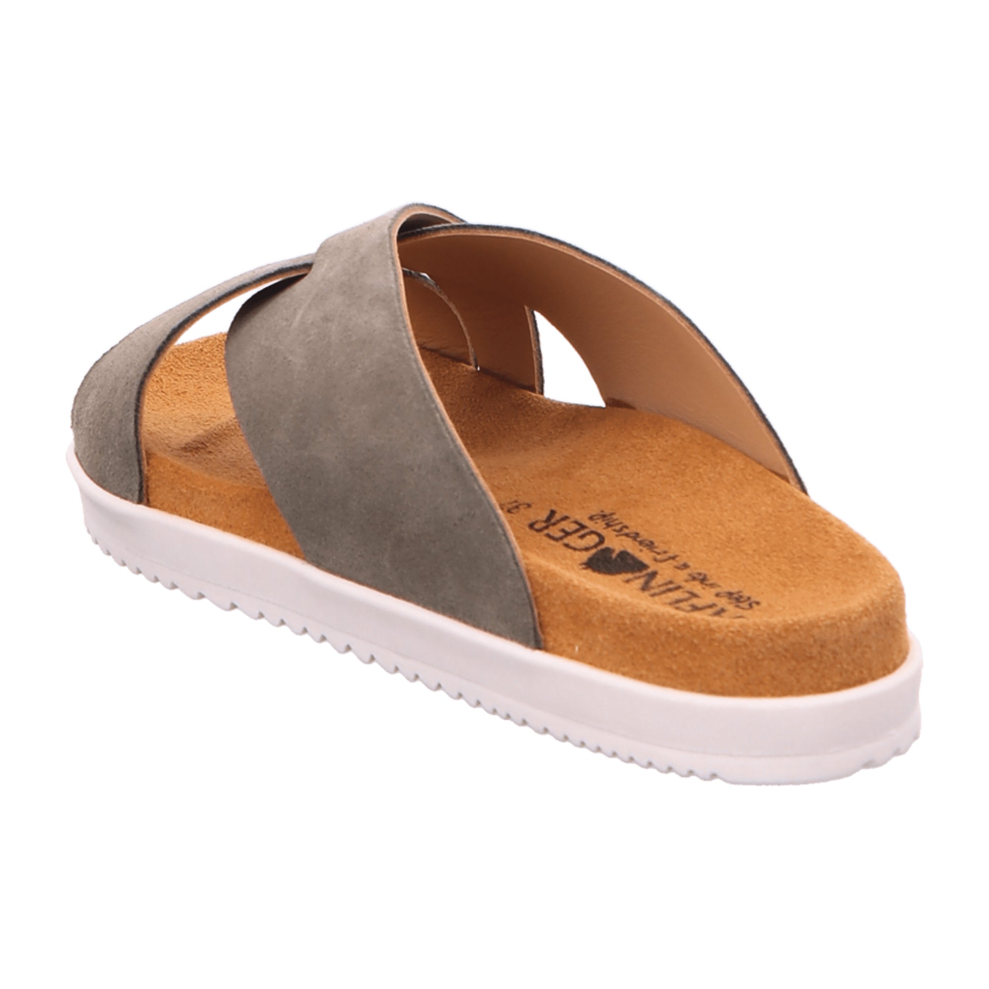 Haflinger Sienna Nubuck Summer Slides for Women - Stylish Khaki Comfort Sandals