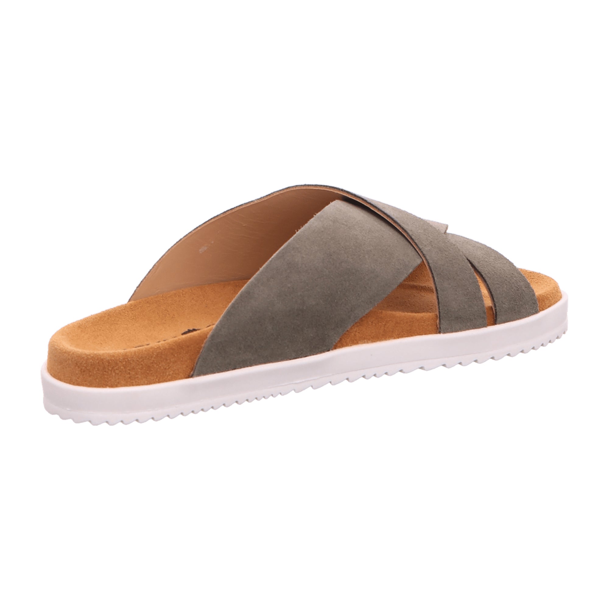 Haflinger Sienna Nubuck Summer Slides for Women - Stylish Khaki Comfort Sandals
