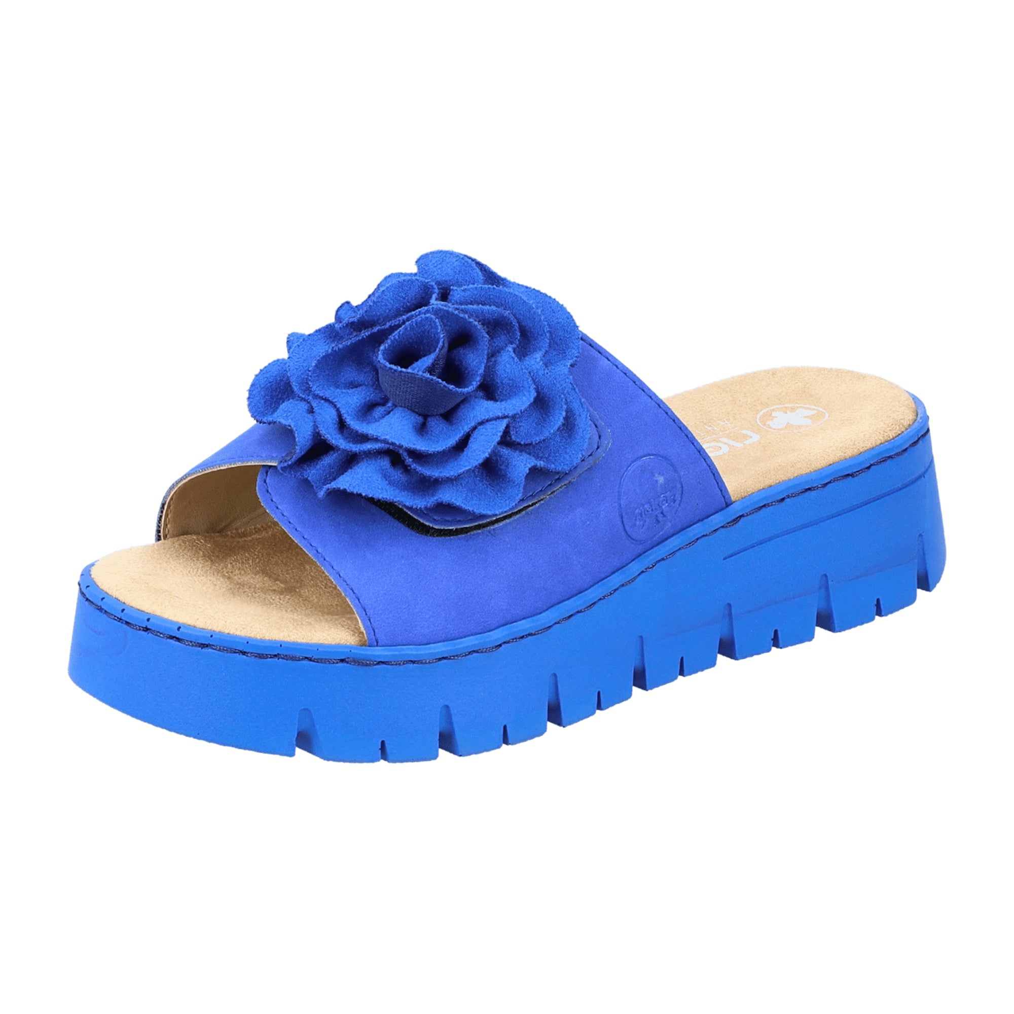 Rieker V1052-14 Women's Blue Sandals with 4.5 cm Platform Heel