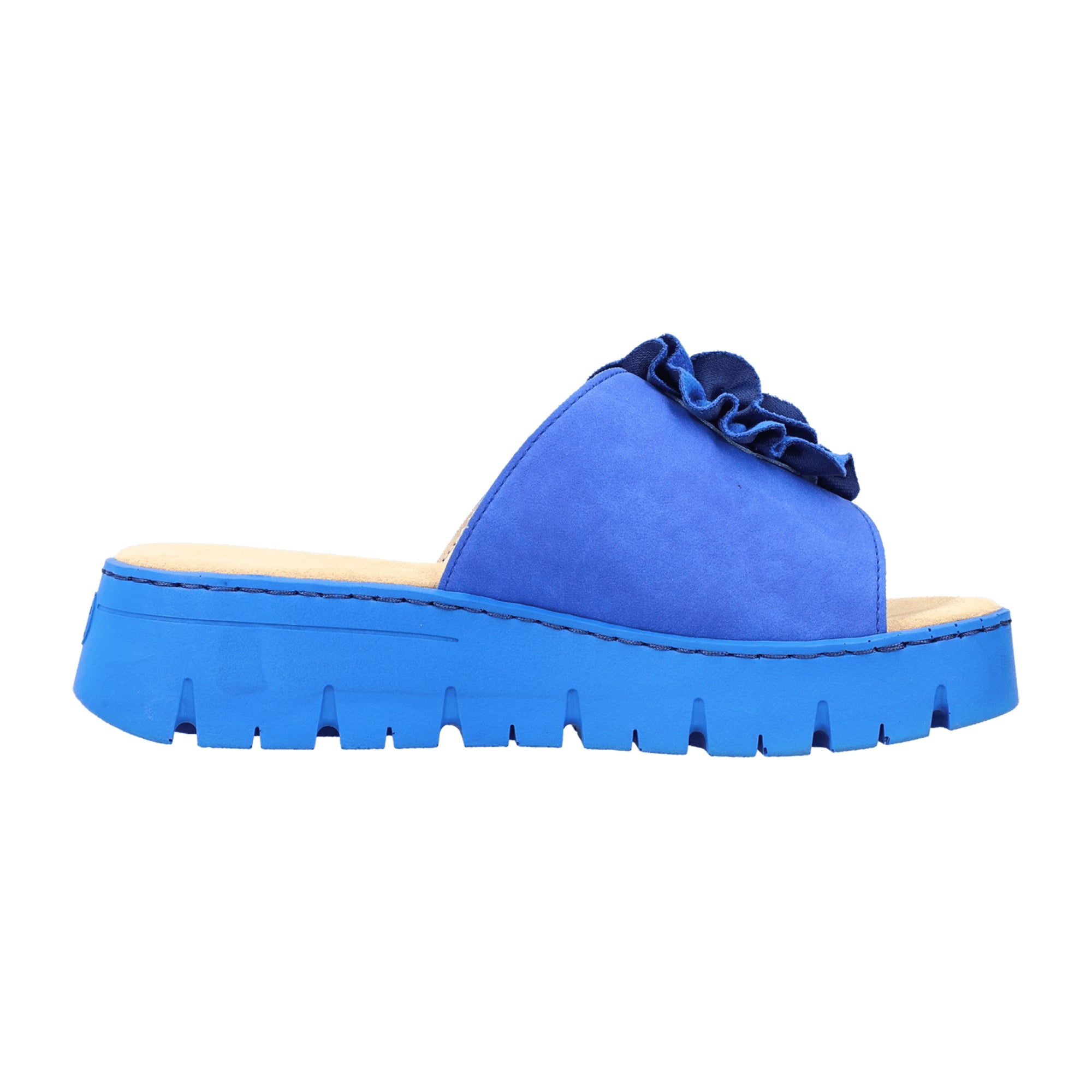 Rieker V1052-14 Women's Blue Sandals with 4.5 cm Platform Heel