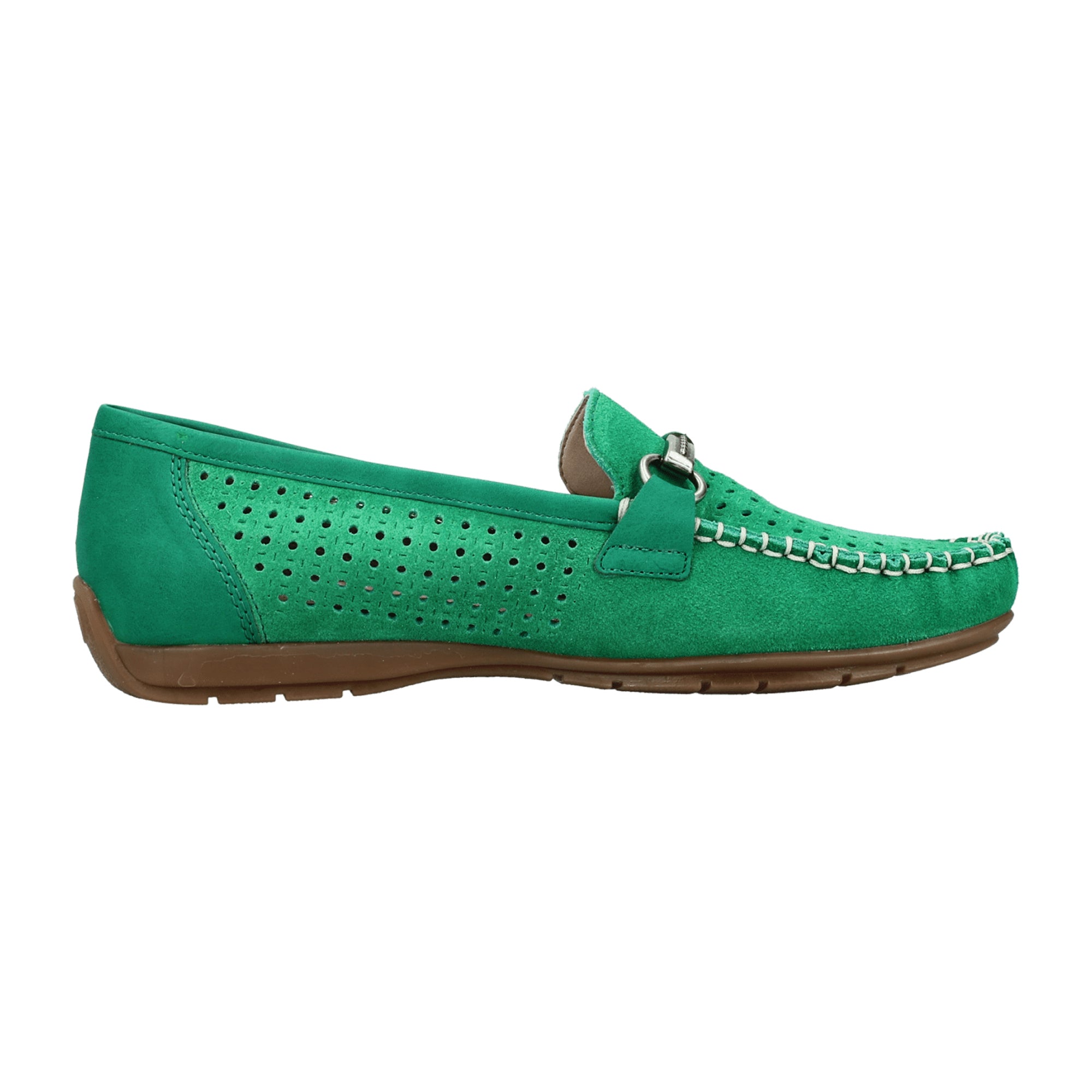 Rieker Green Women's Slip-On Shoes Suede Upper Flat Heel Narrow Fit