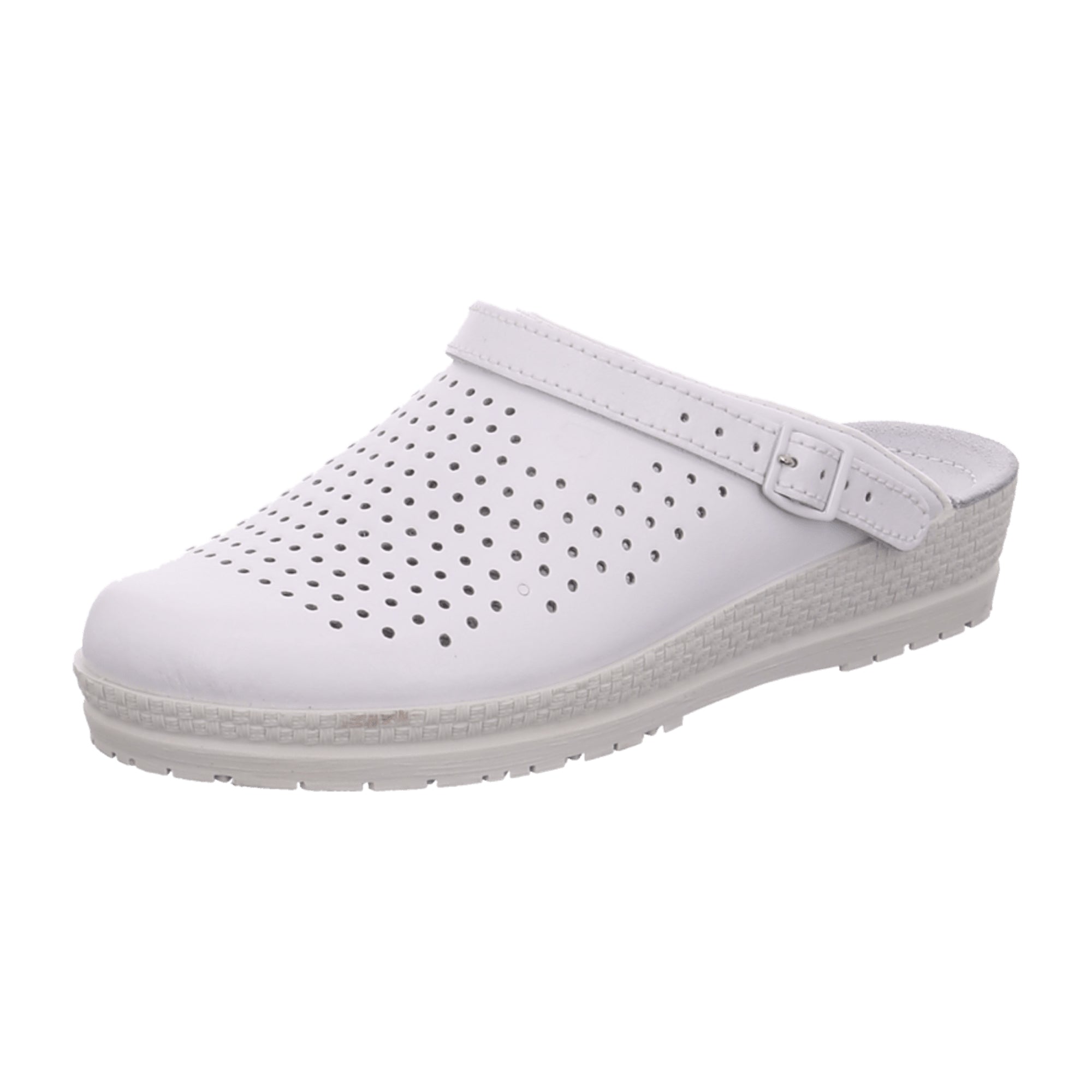 Rohde Women's Comfort Clog White Leather Ideal for Work or Home Use