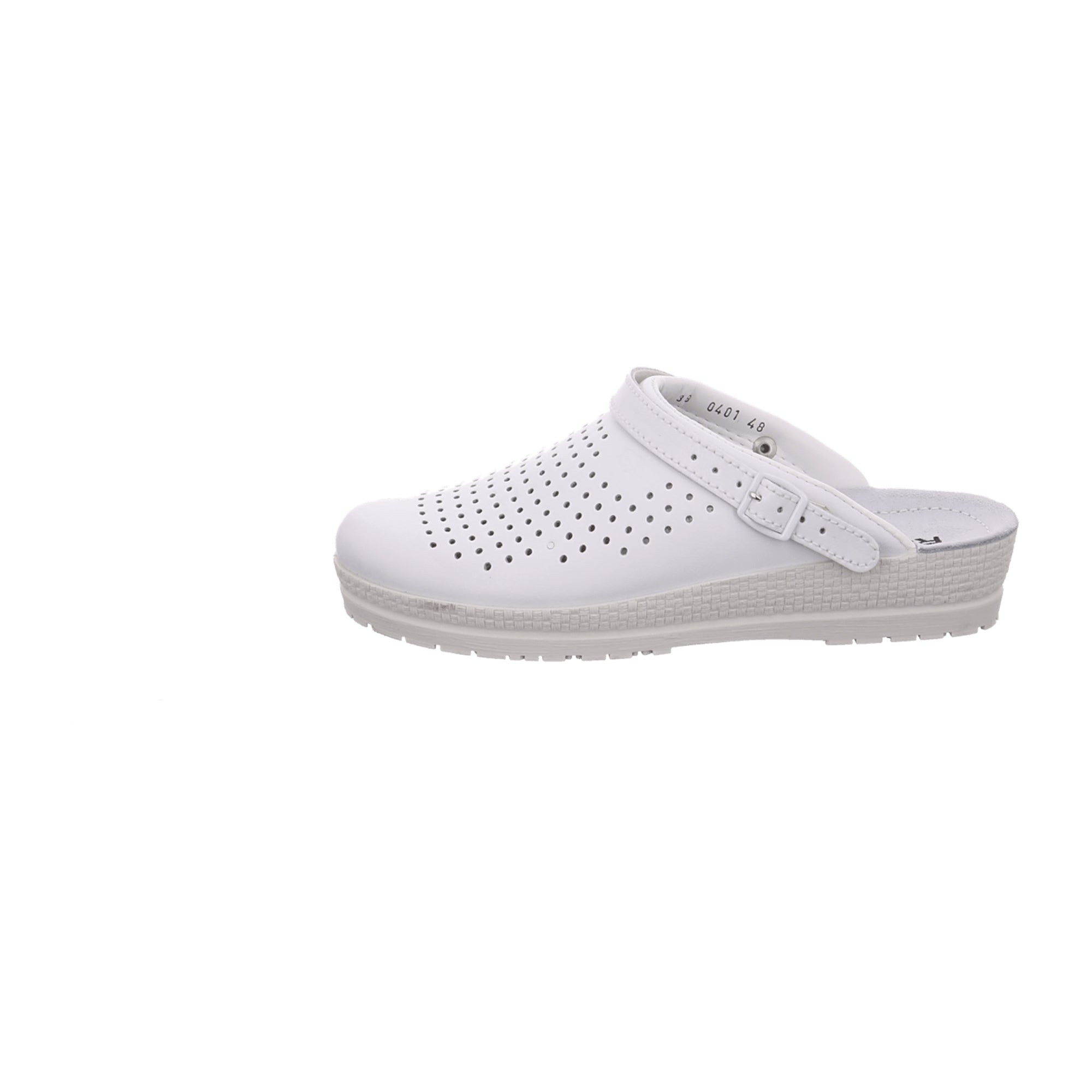 Rohde Women's Comfort Clog White Leather Ideal for Work or Home Use