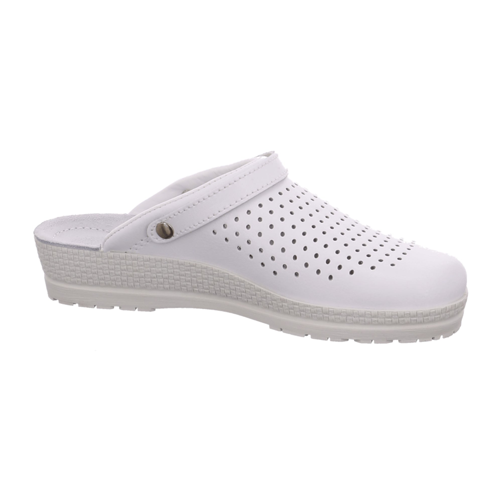 Rohde Women's Comfort Clog White Leather Ideal for Work or Home Use